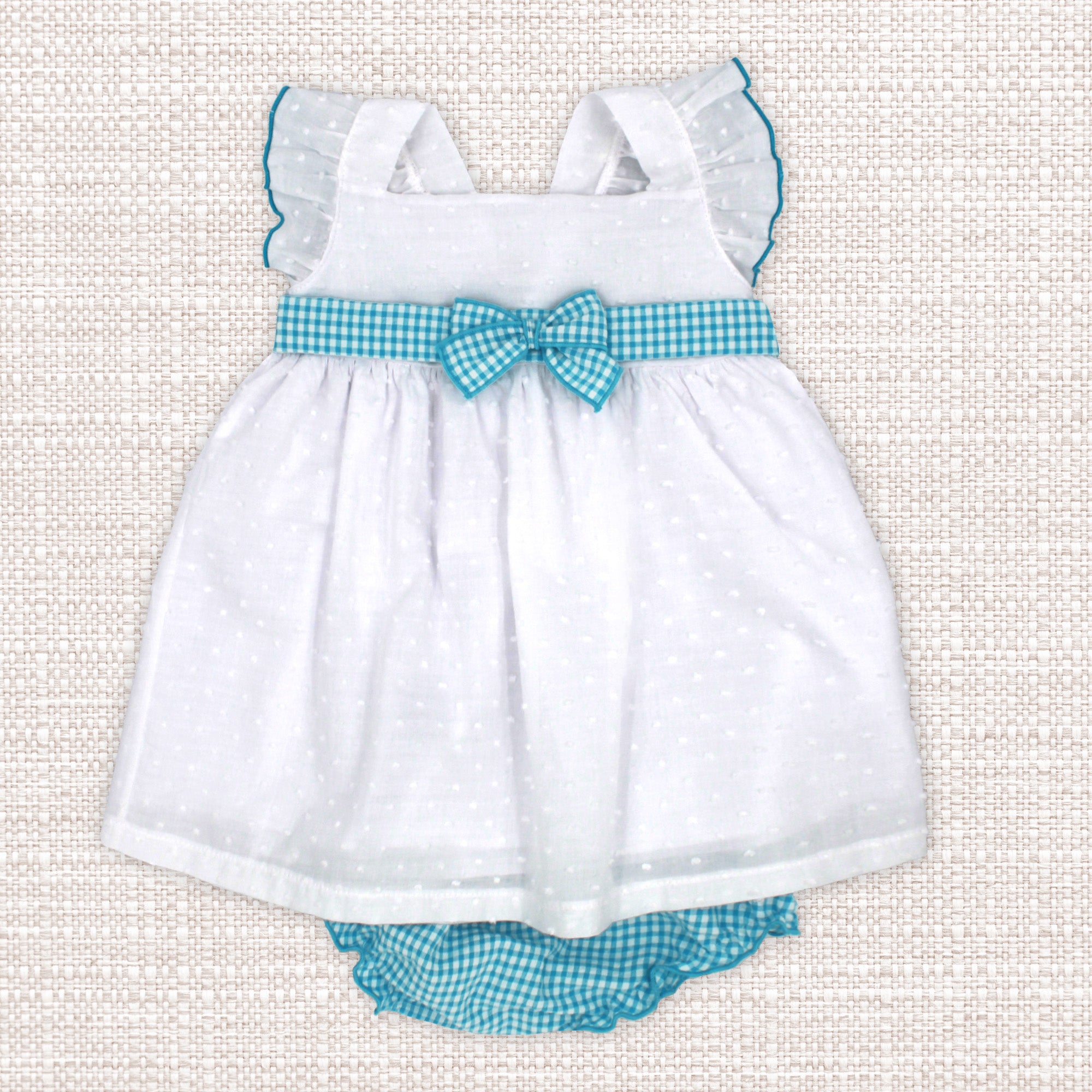 Dress 'Checkered Fun' Turquoise