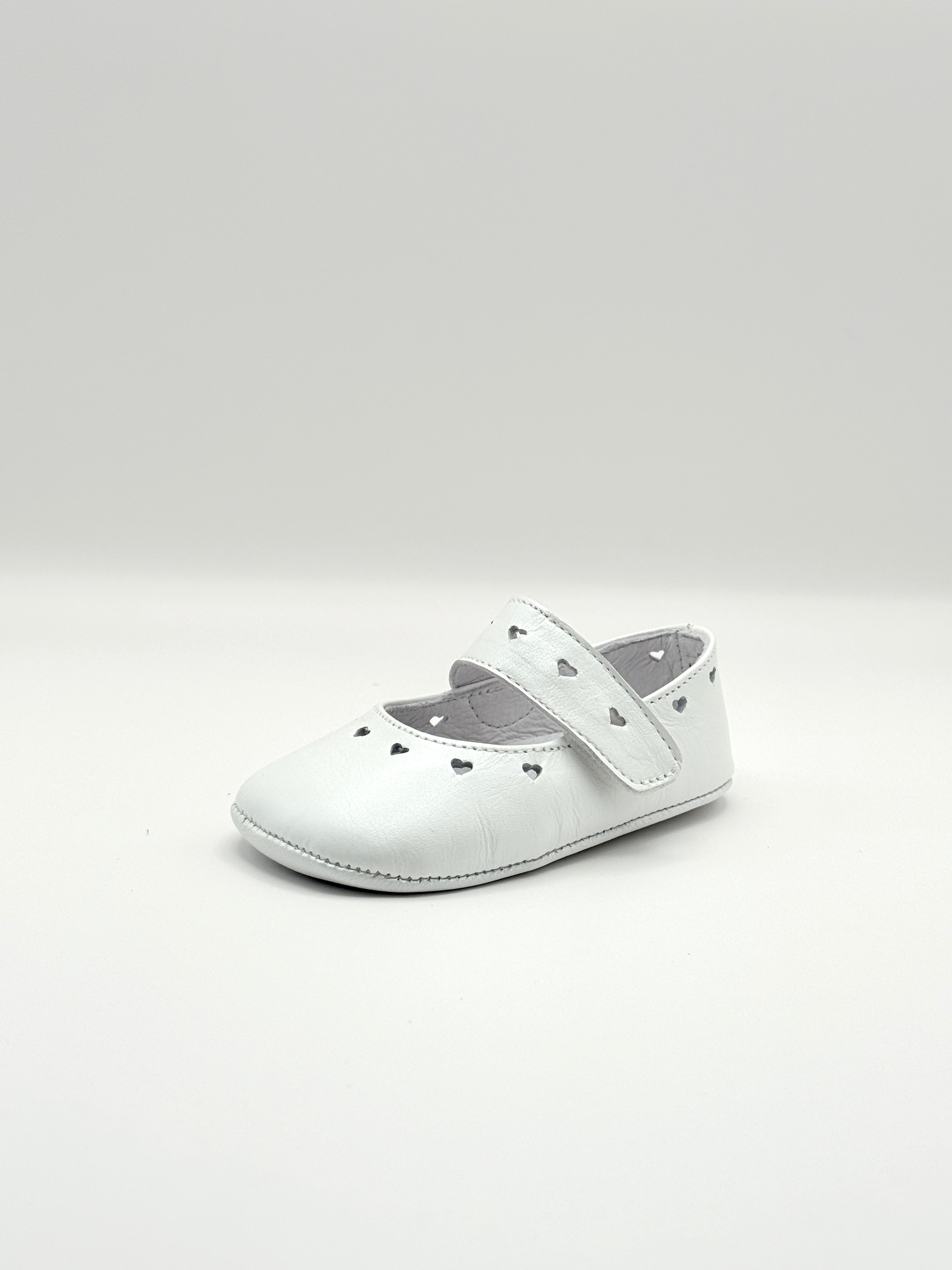 Crib Shoe Mary Jane Hearts Pearl White