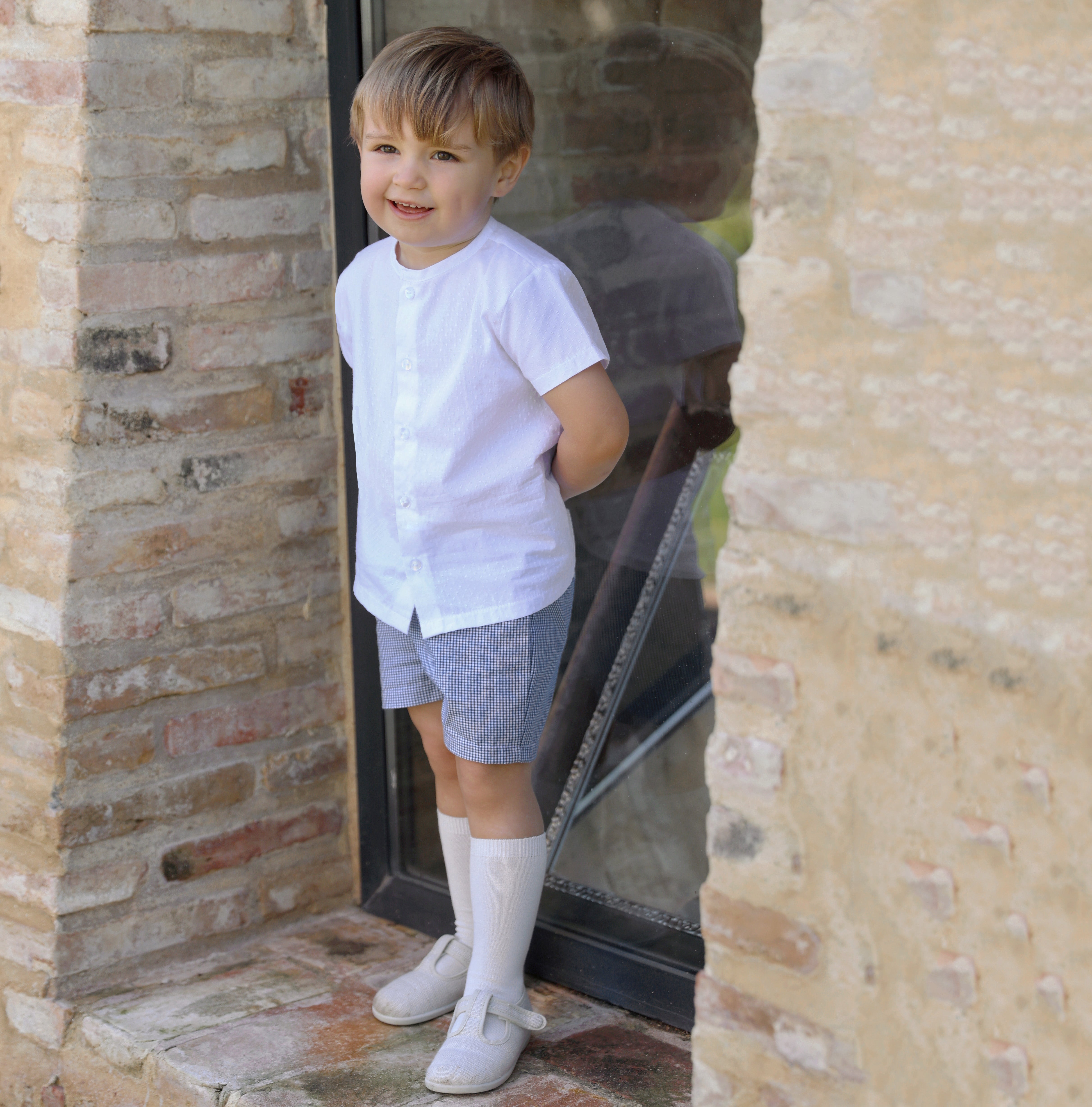 Short Set 'Navy Gingham'