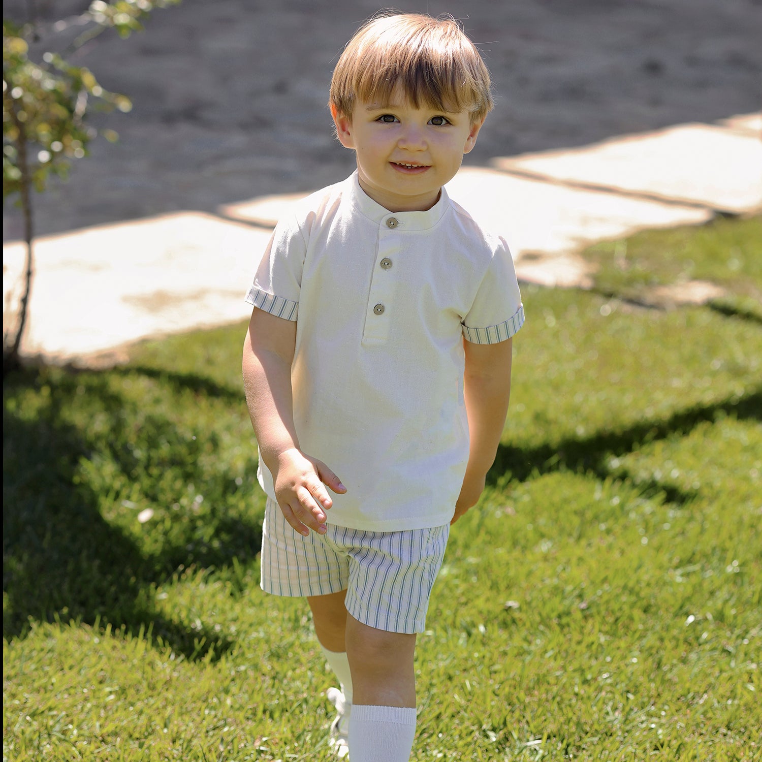 Short Set 'Rayas Camel'