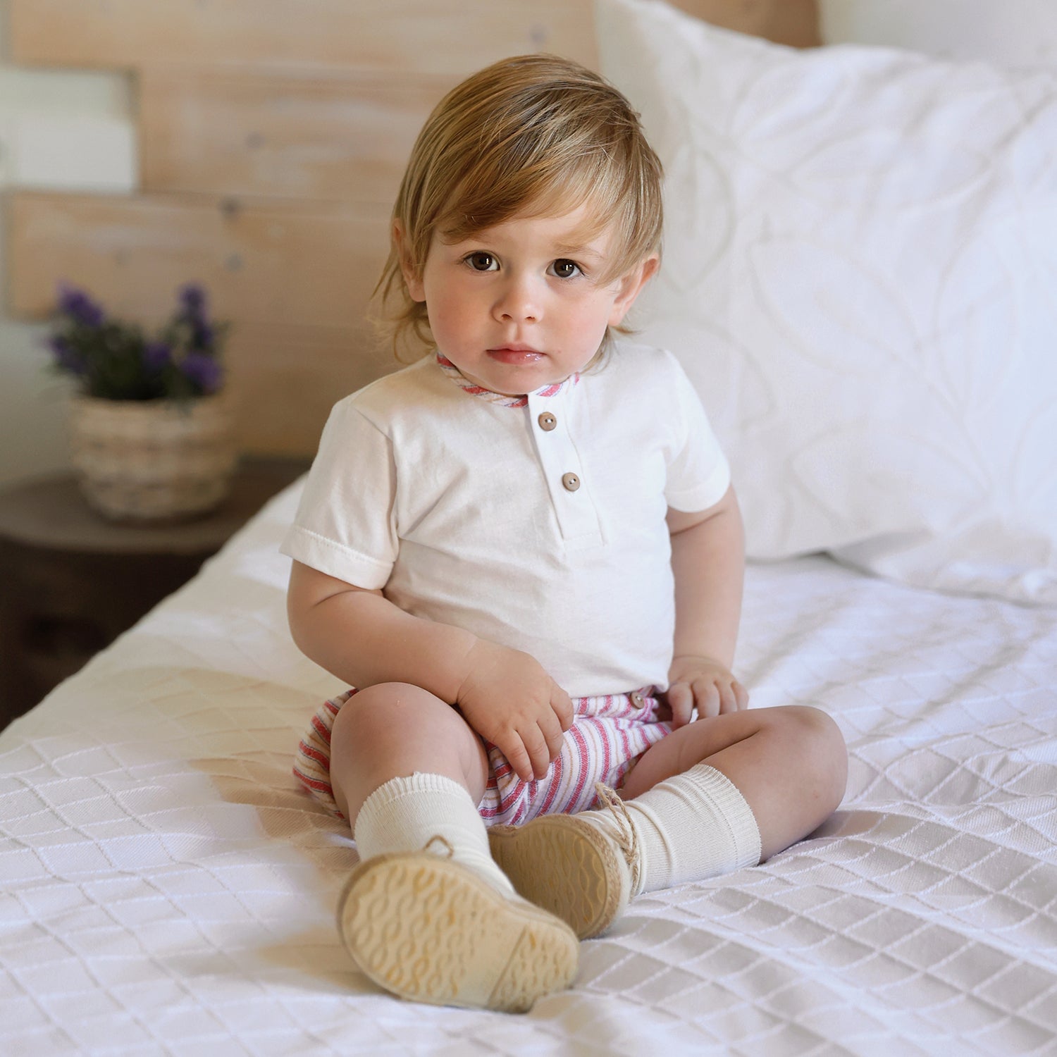 Short Set 'Rayas Camel'