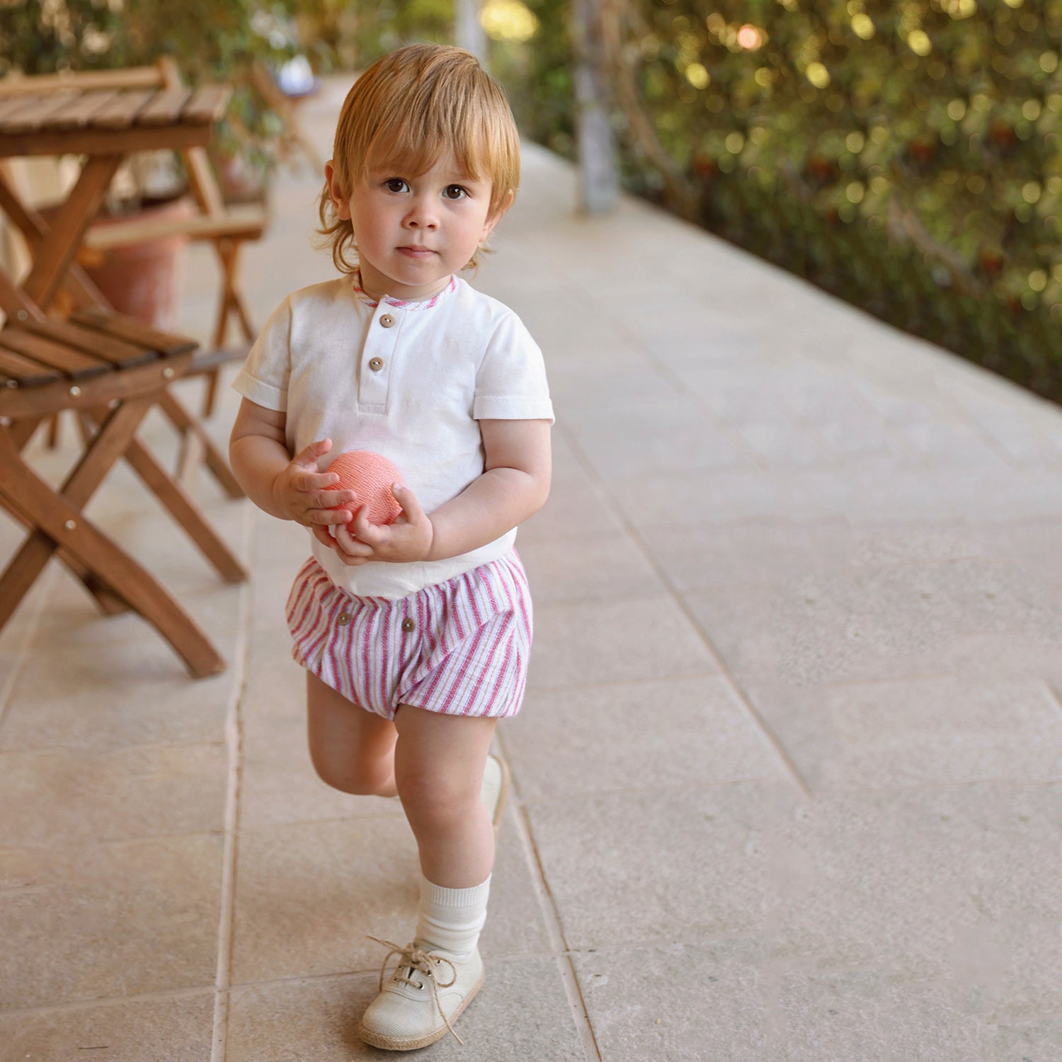 Short Set 'Rayas Camel'