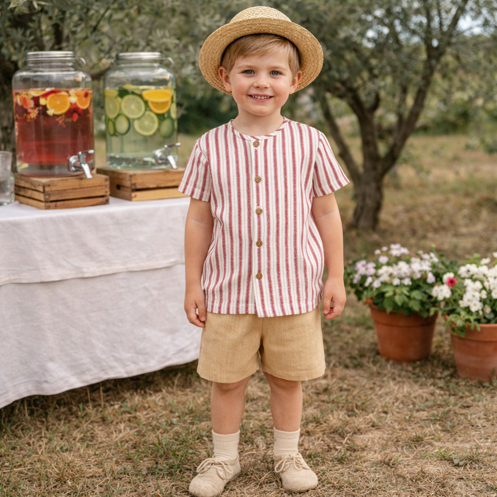 Bermuda Set 'Rayas Camel'