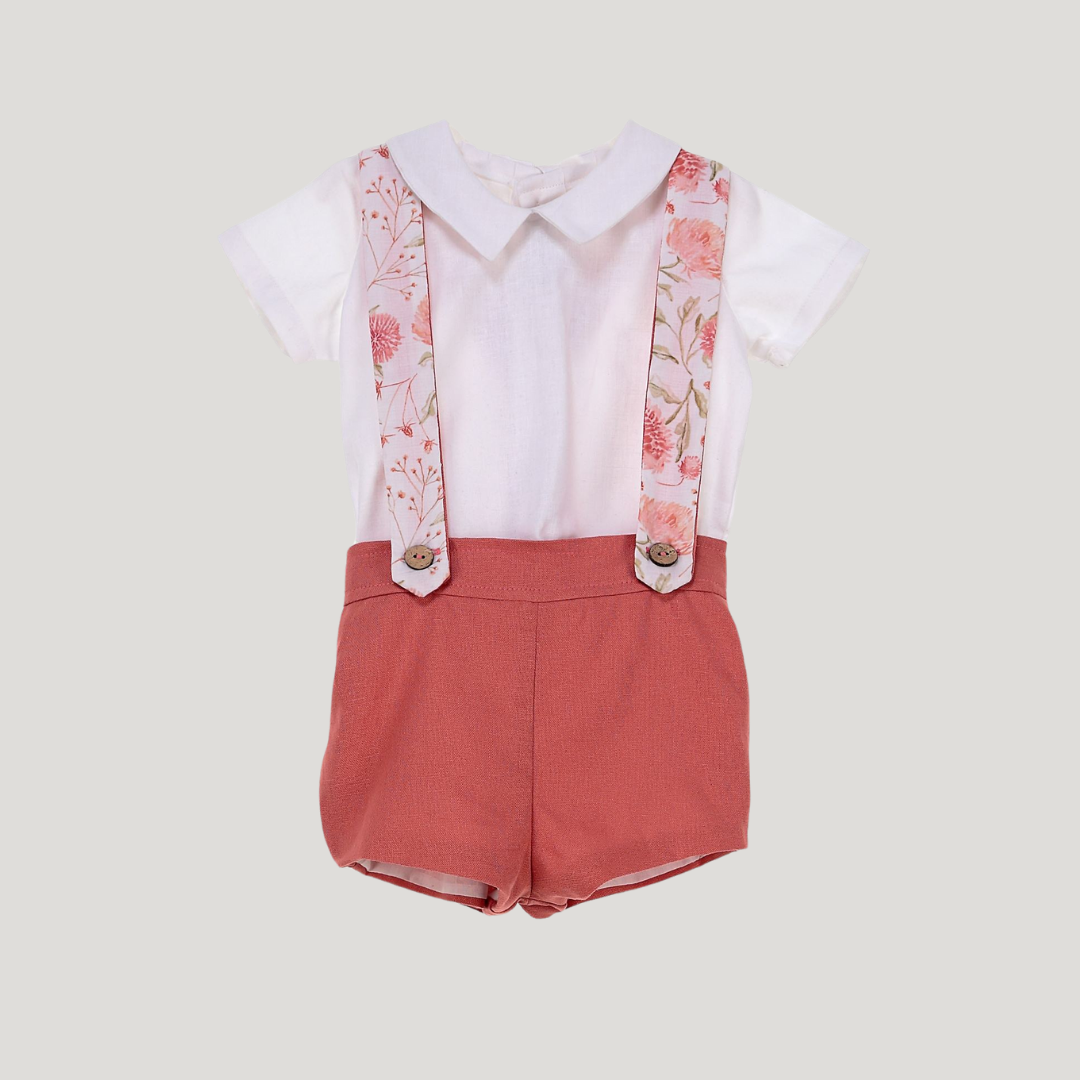 Suspender Set Coral Dahlia