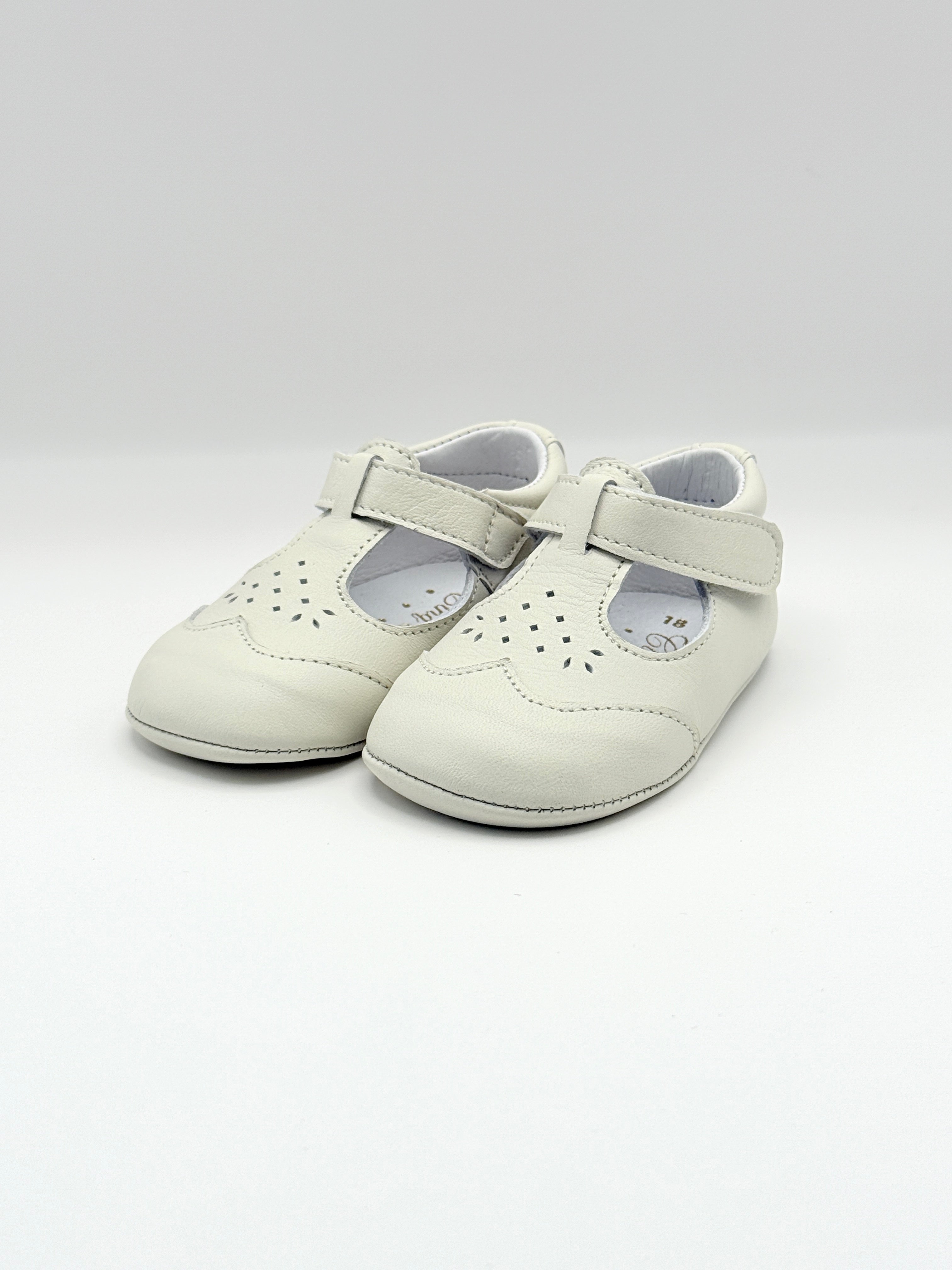 Crib Shoe T-Strap Stone Ivory