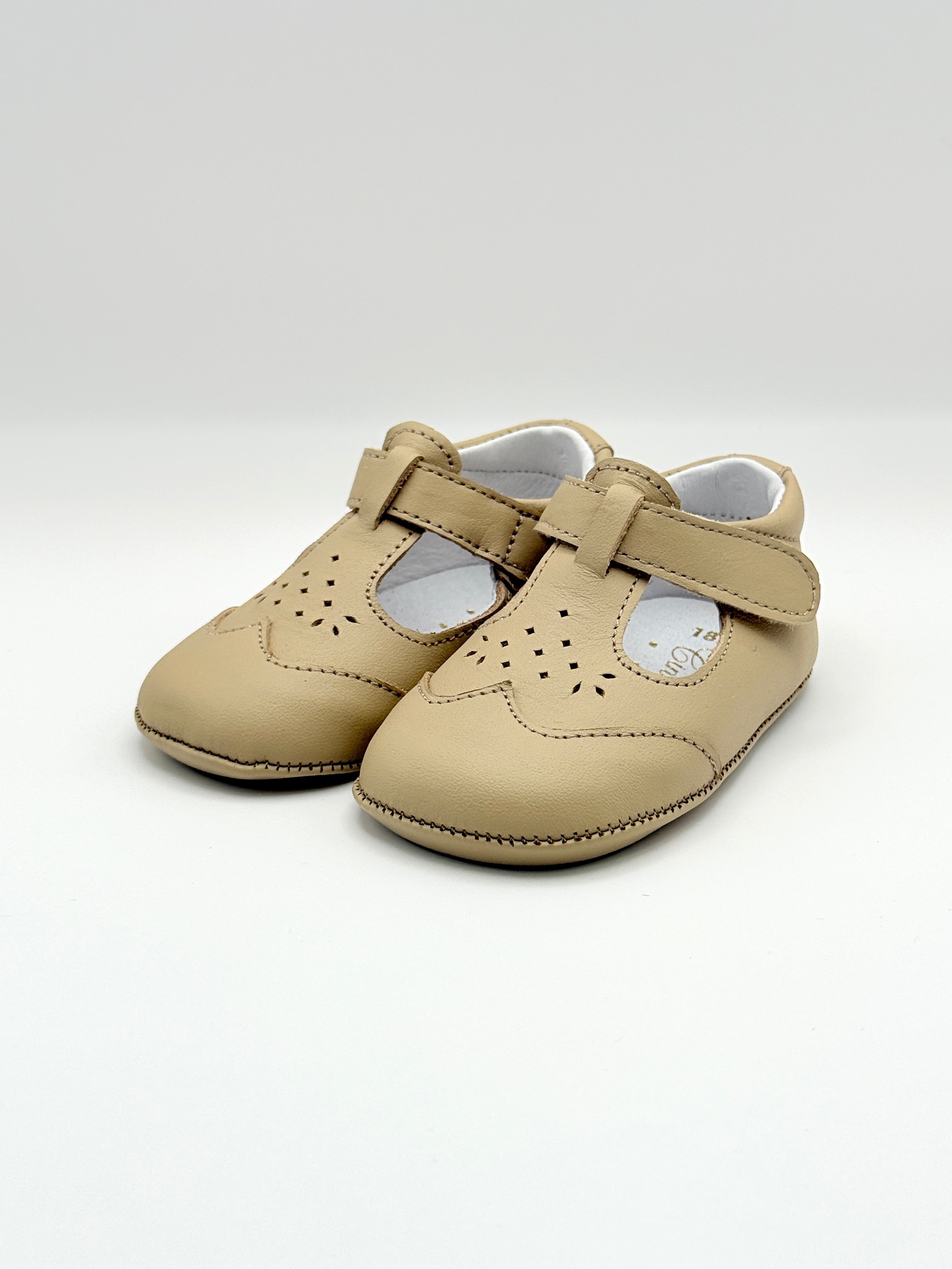 Crib Shoe T-Strap Stone Sand