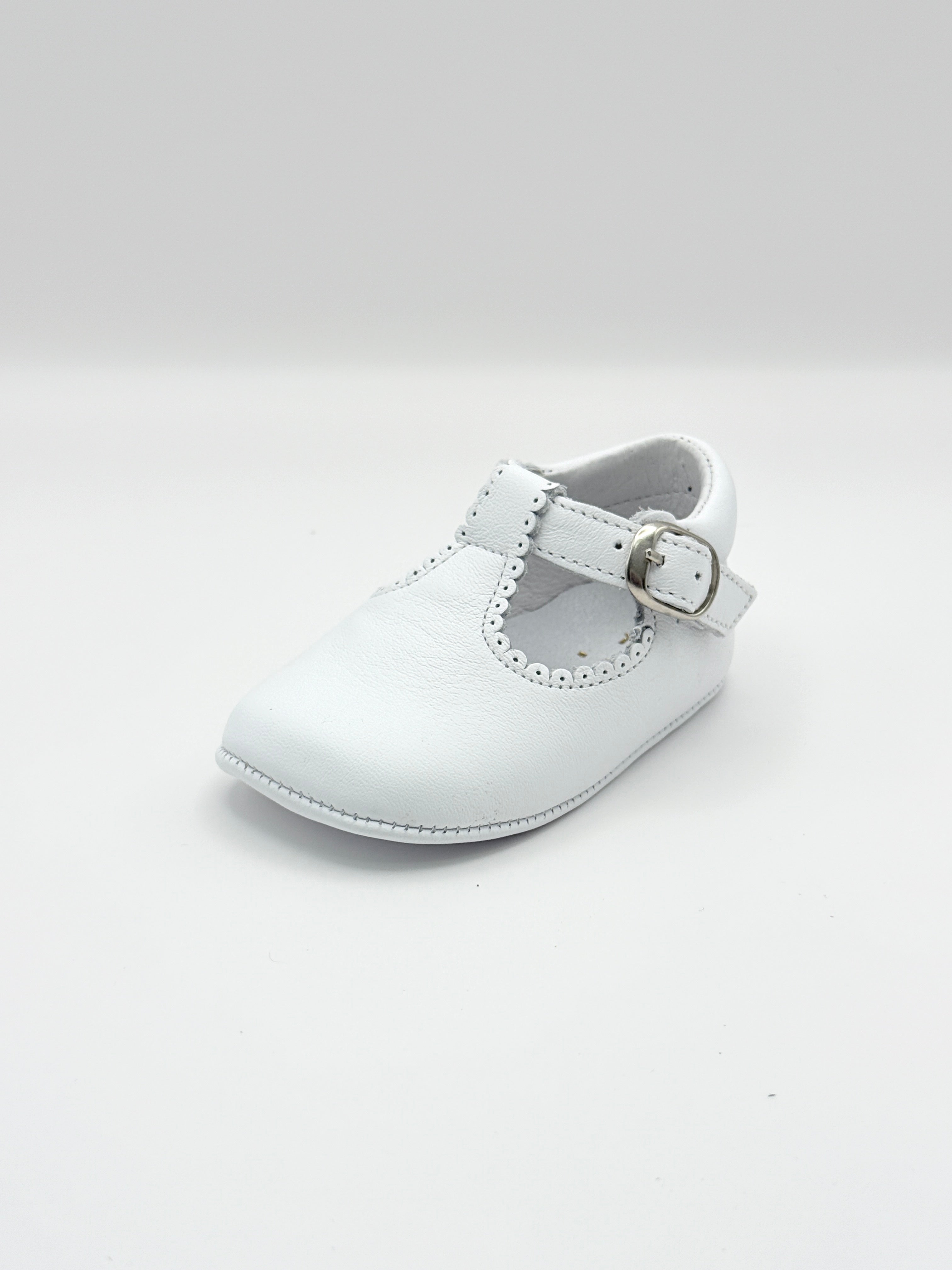 Crib Shoe T-Strap Napa White