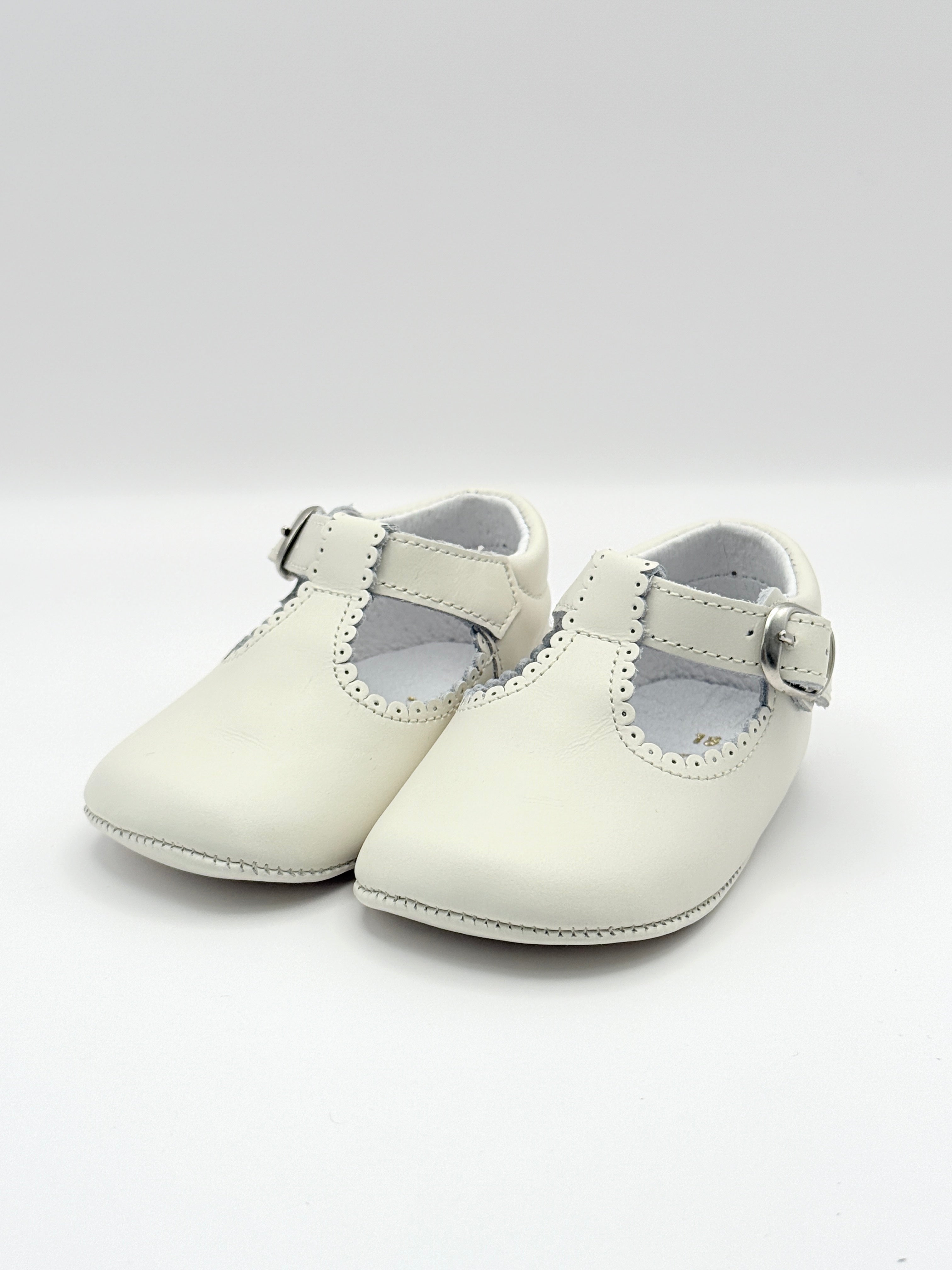 Crib Shoe T-Strap Napa Ivory