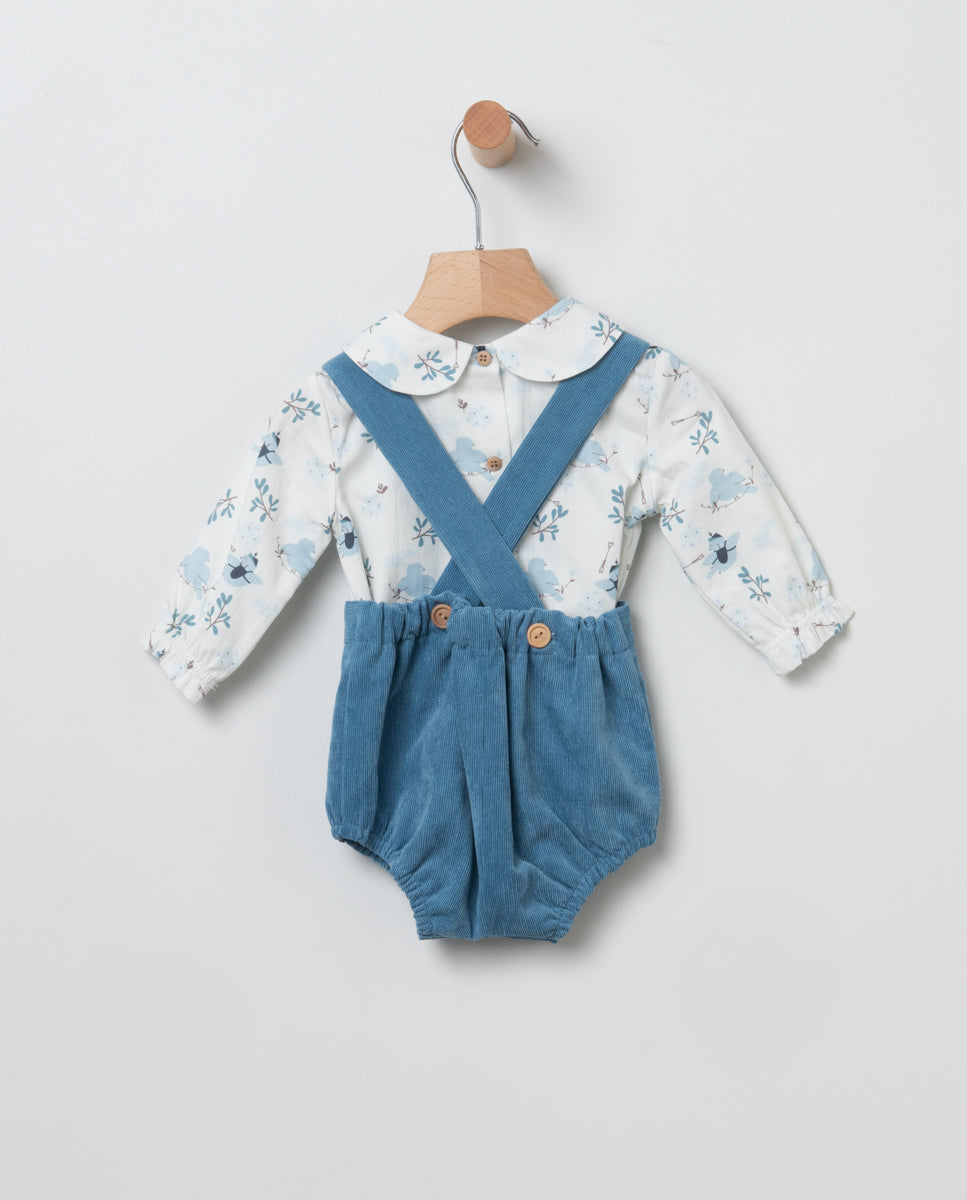 Dungaree Set Birdy- 3pc