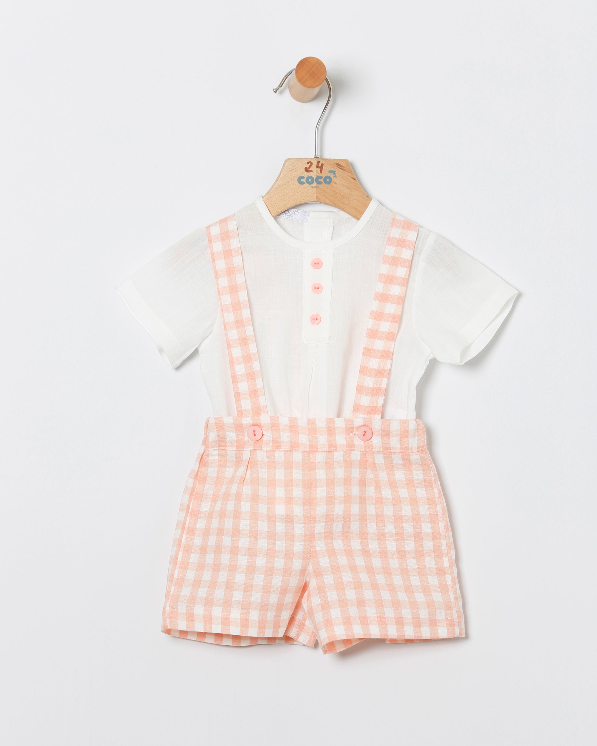 Dungaree Set Coral