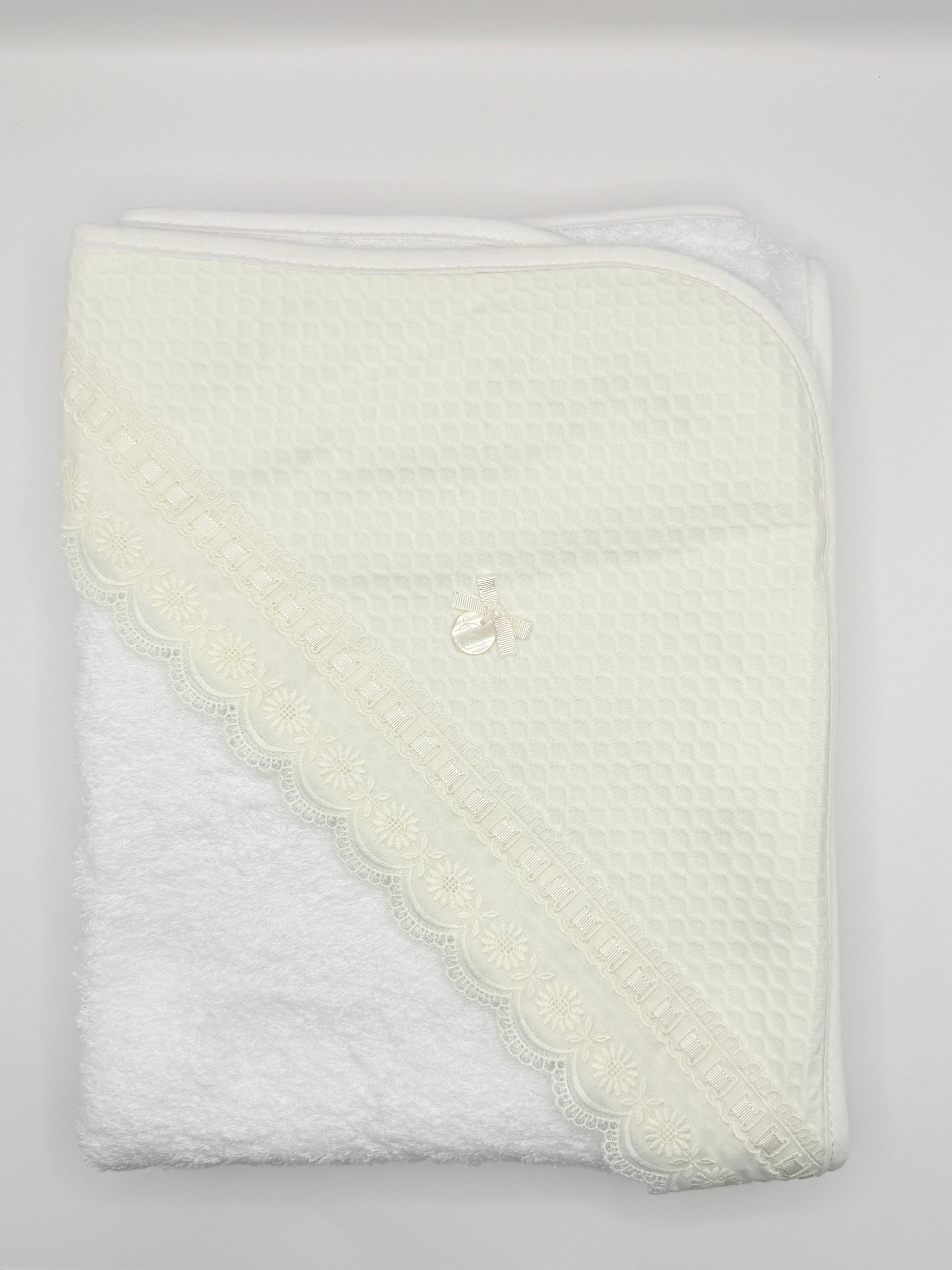 Hooded Towel XL Lucia Rombo Ivory