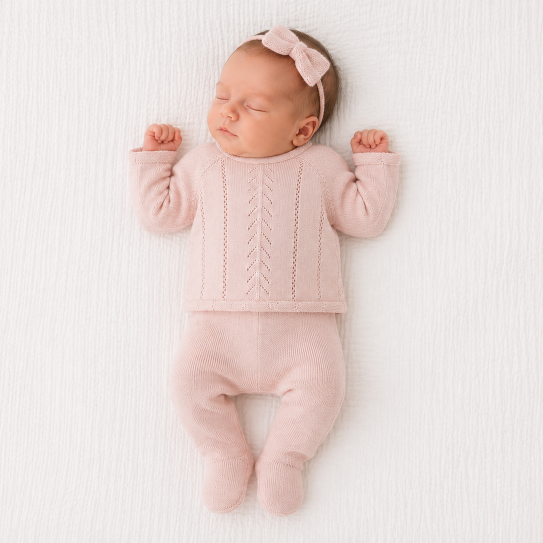Knit Set 'Aurora' Pink- 2pc