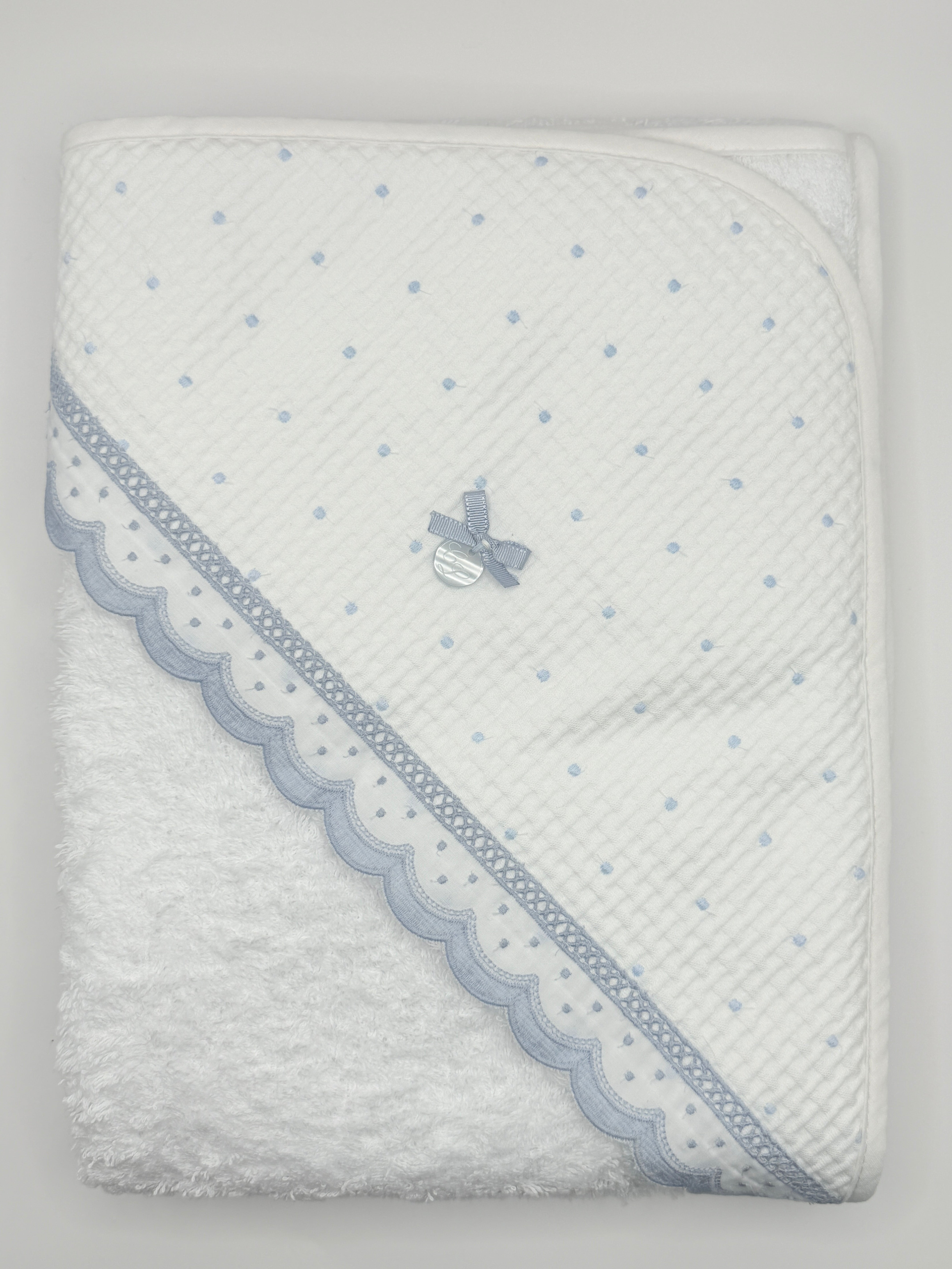 Hooded Towel XL Dots Blue