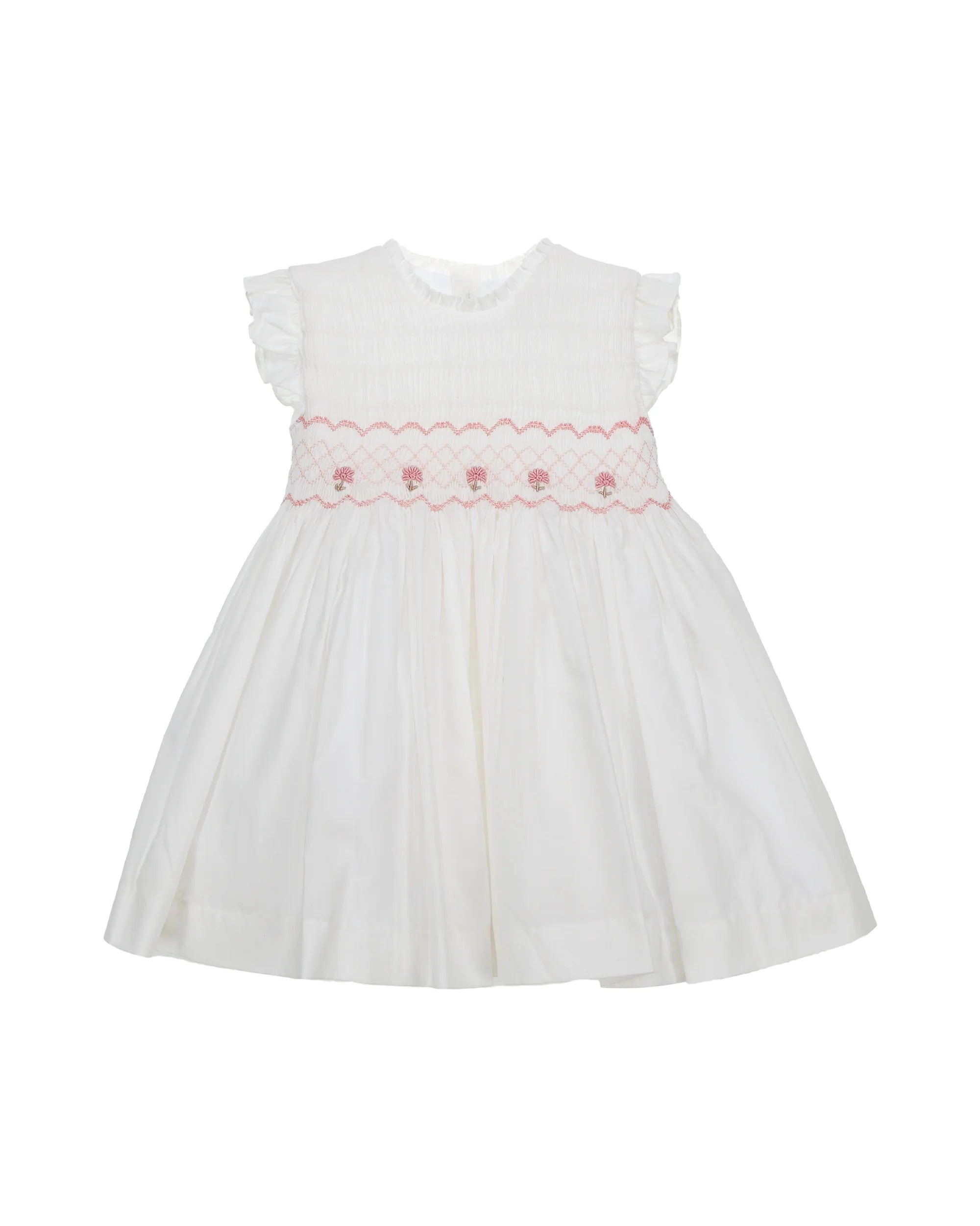 Smock Dress 'Think Pink' White