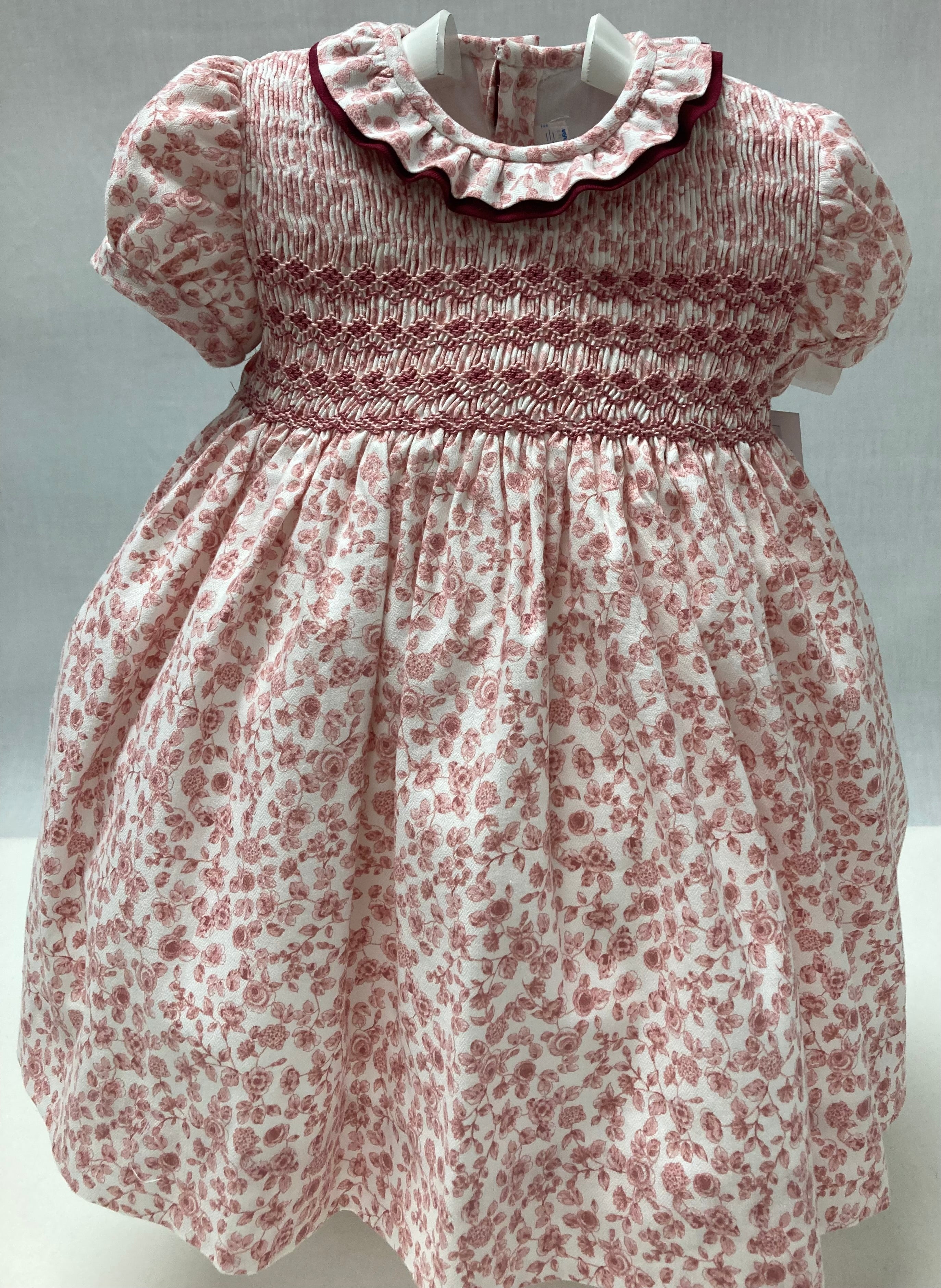 Filita Short Sleeved 'Julieta' Burgundy Floral Dress