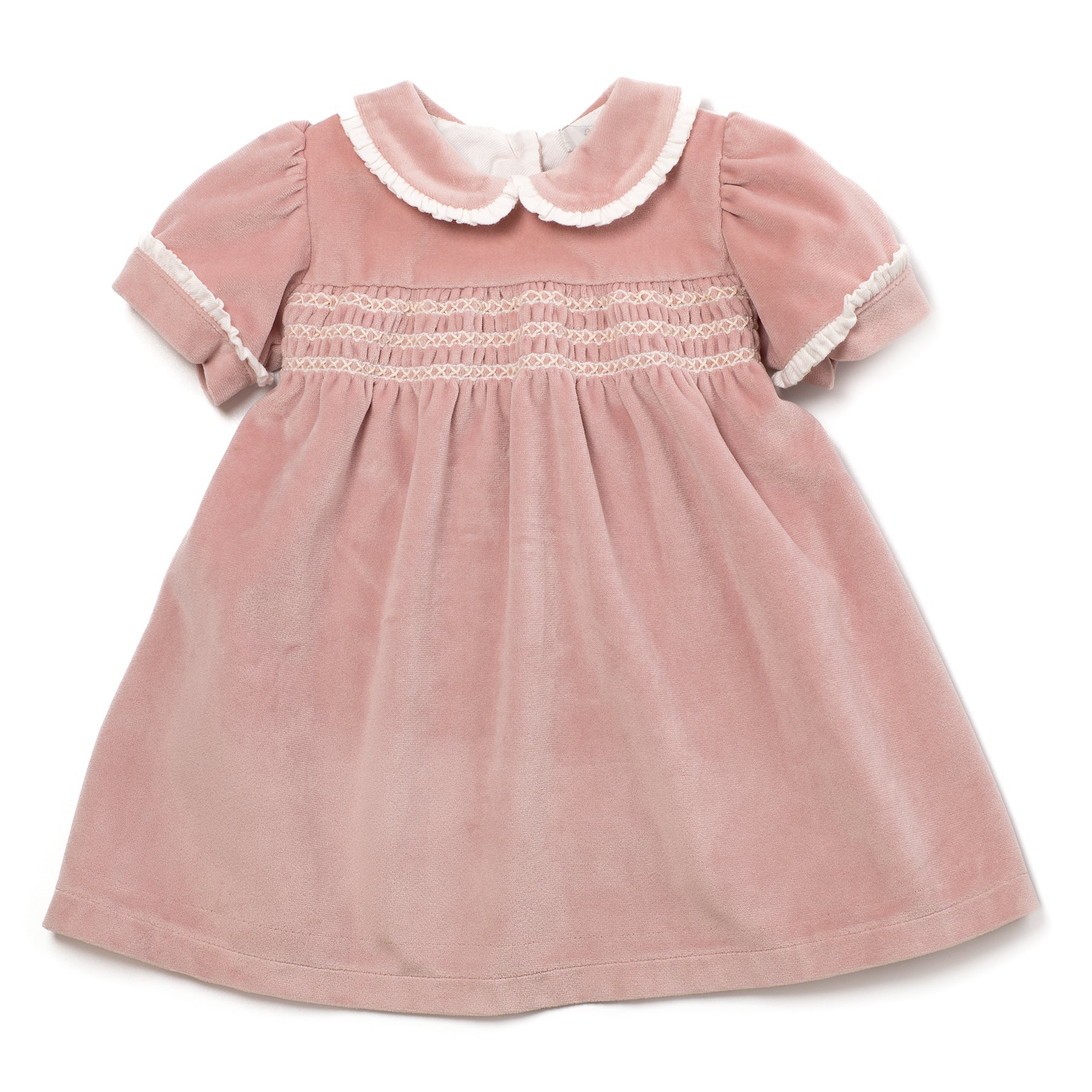 Smock Dress Velvet Pink