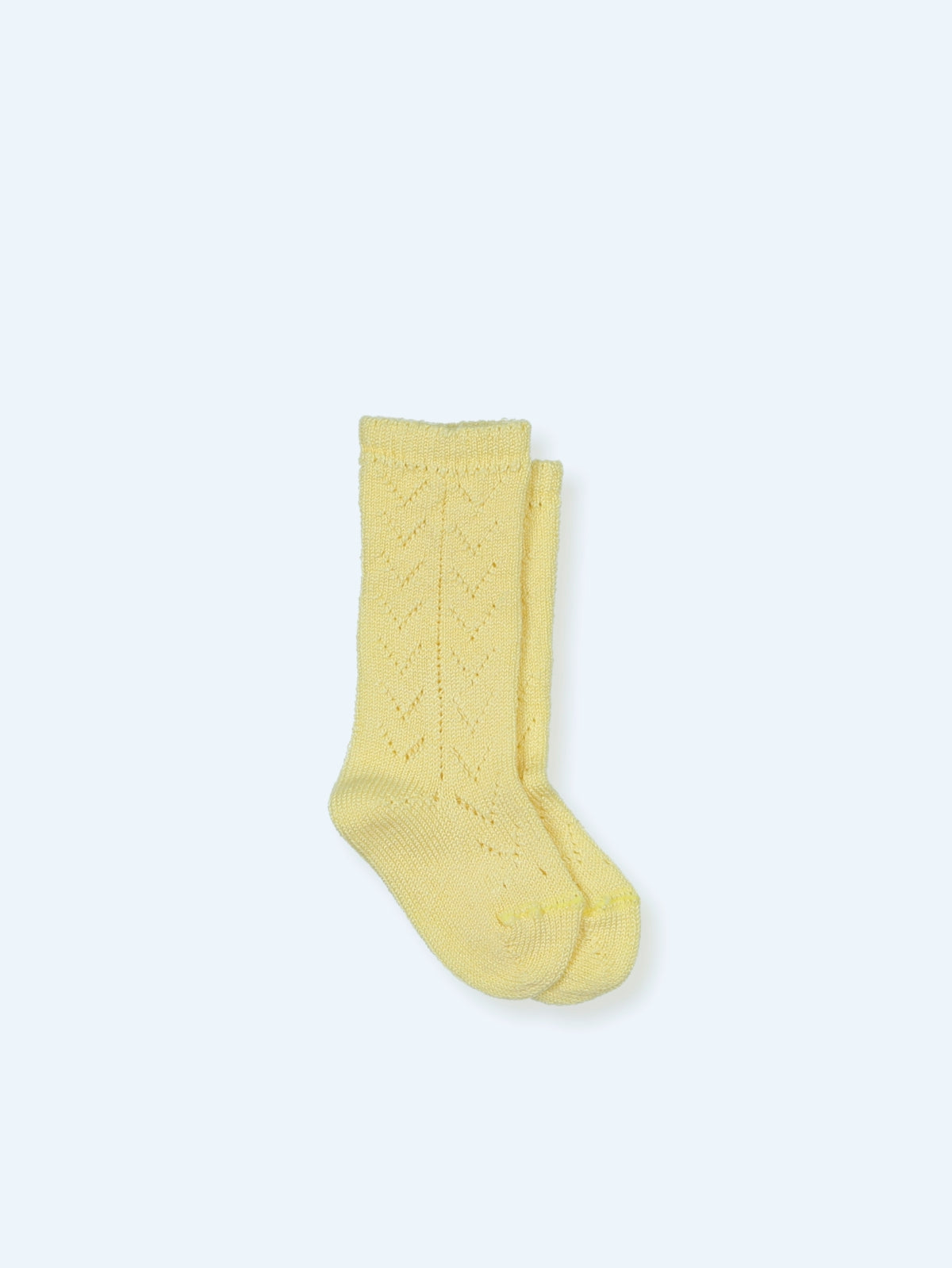 Knee Socks V Pattern- White & Ivory