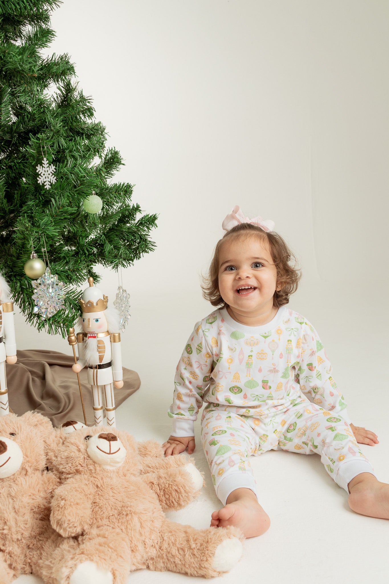 Girls' Pima Cotton Pajama Pink Christmas