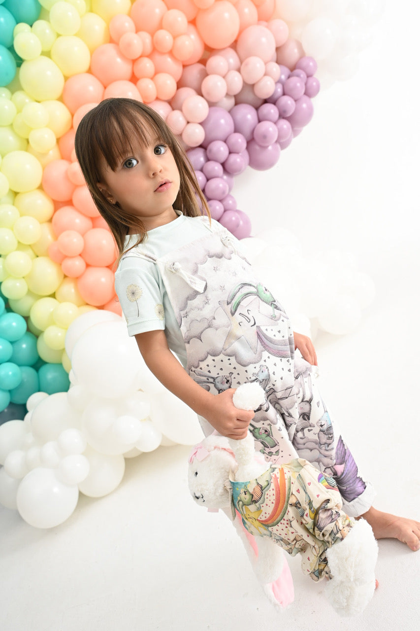 Dungaree Set Rainbow Rabbit