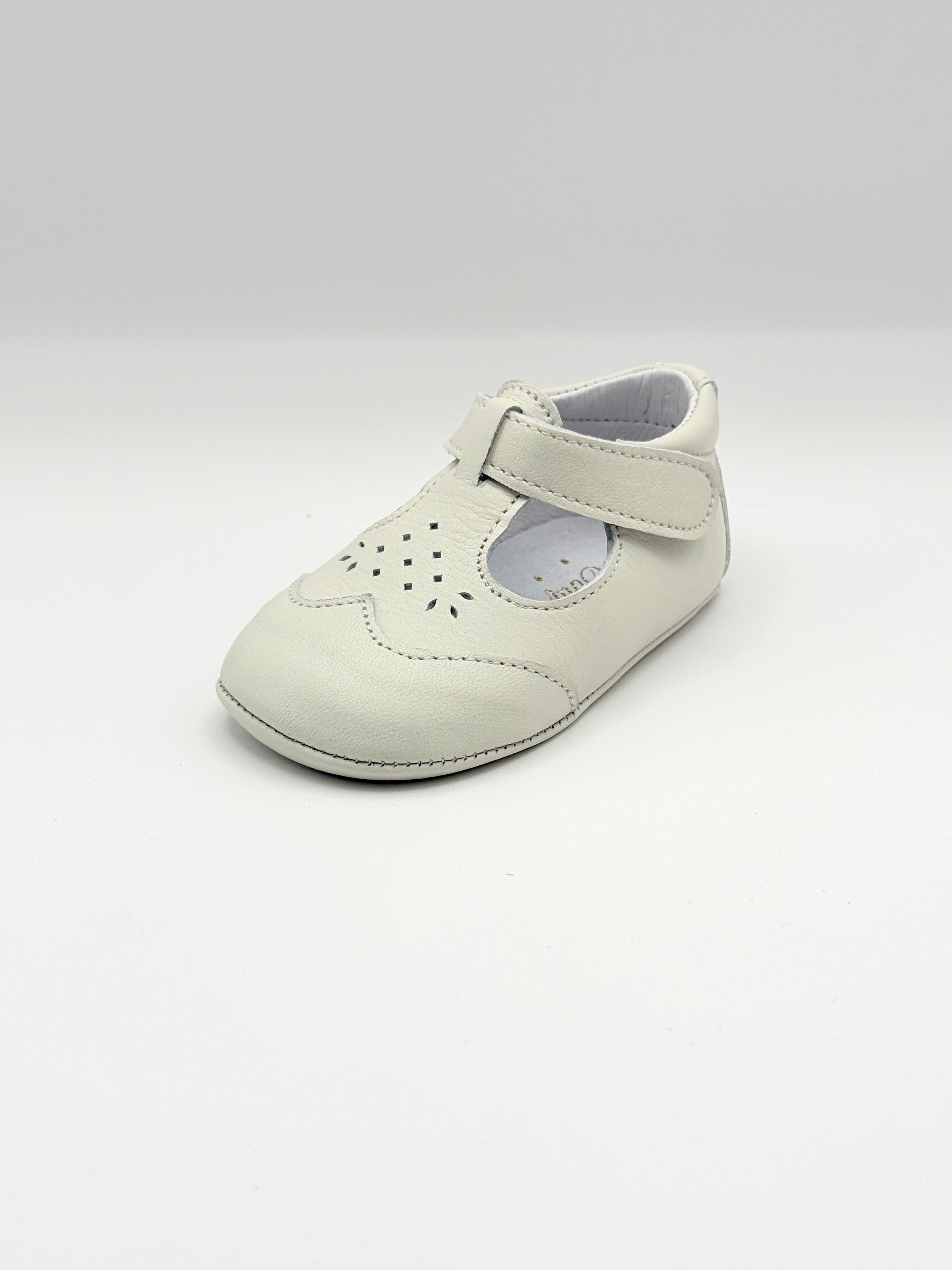 Crib Shoe T-Strap Stone Ivory