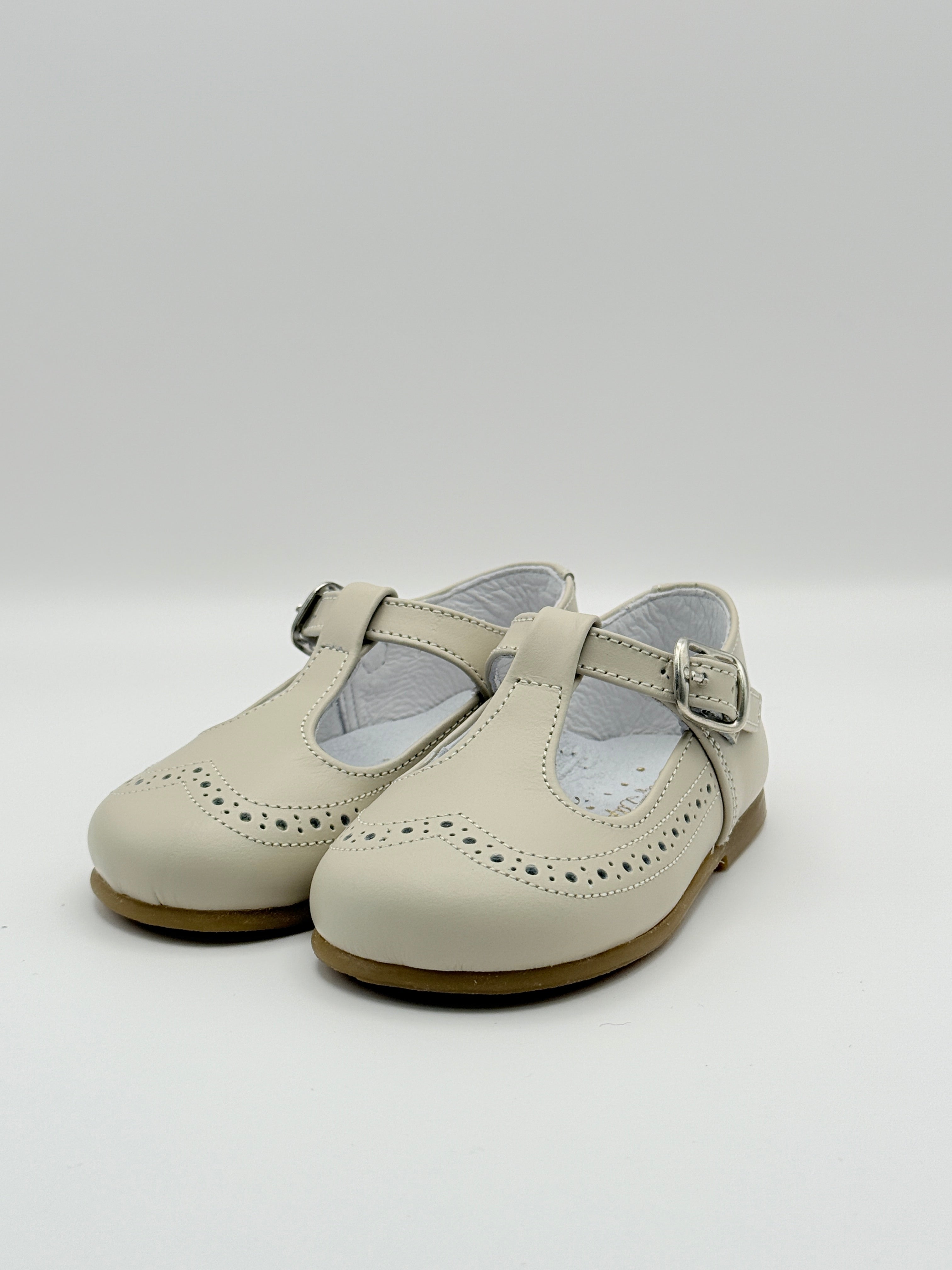 Oxford T-strap Beige