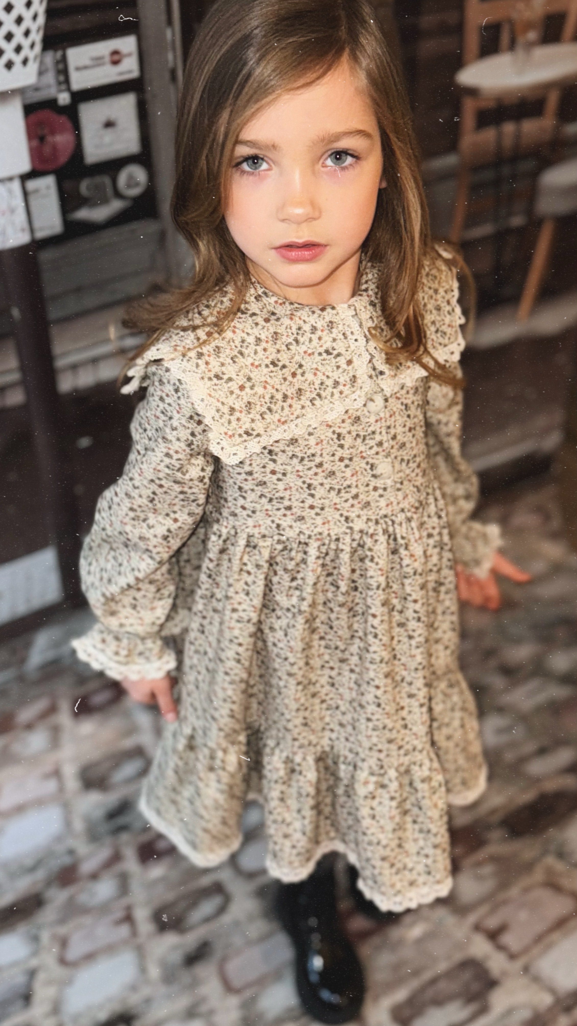 Beige Buckingham Dress