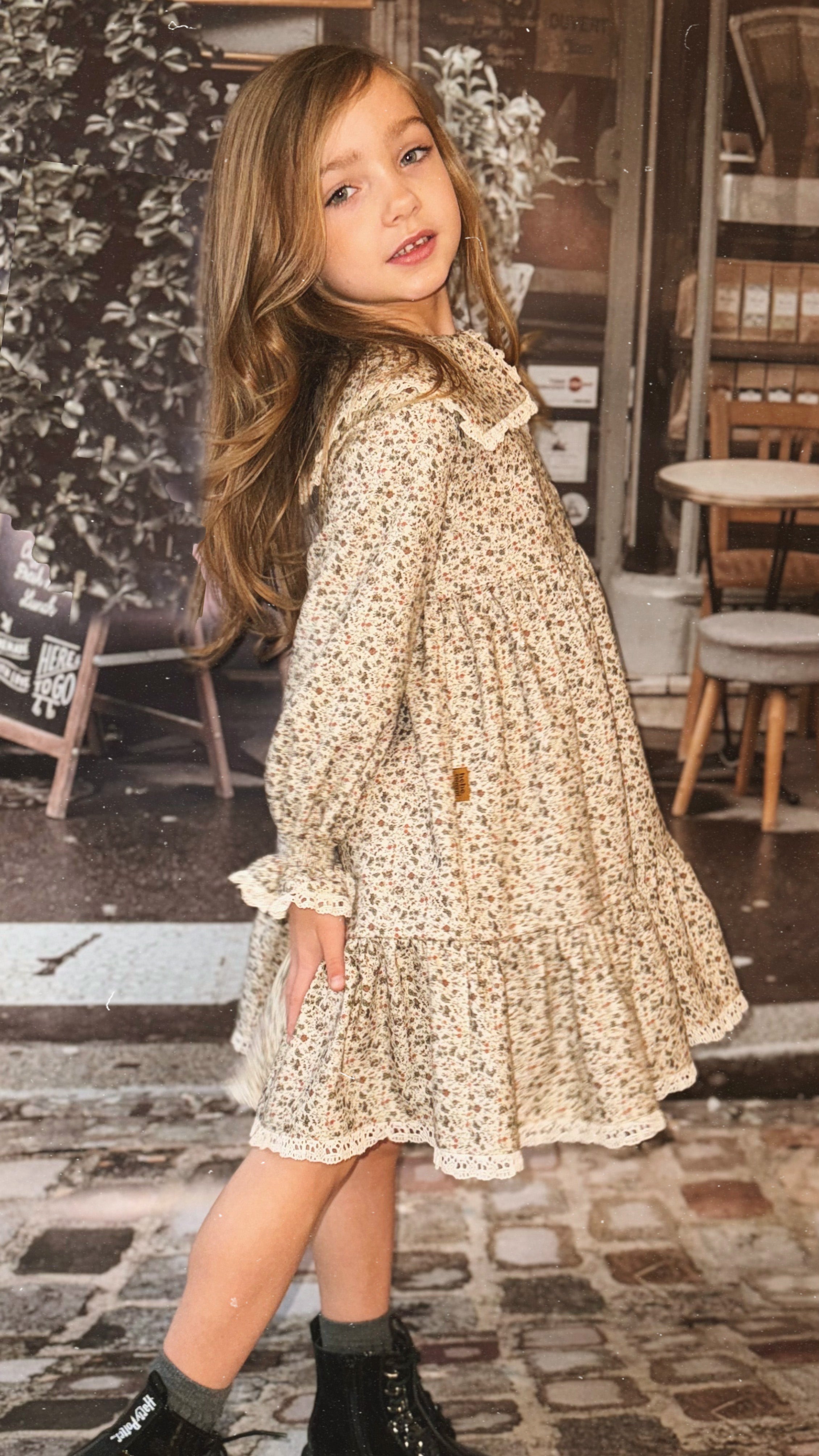 Beige Buckingham Dress