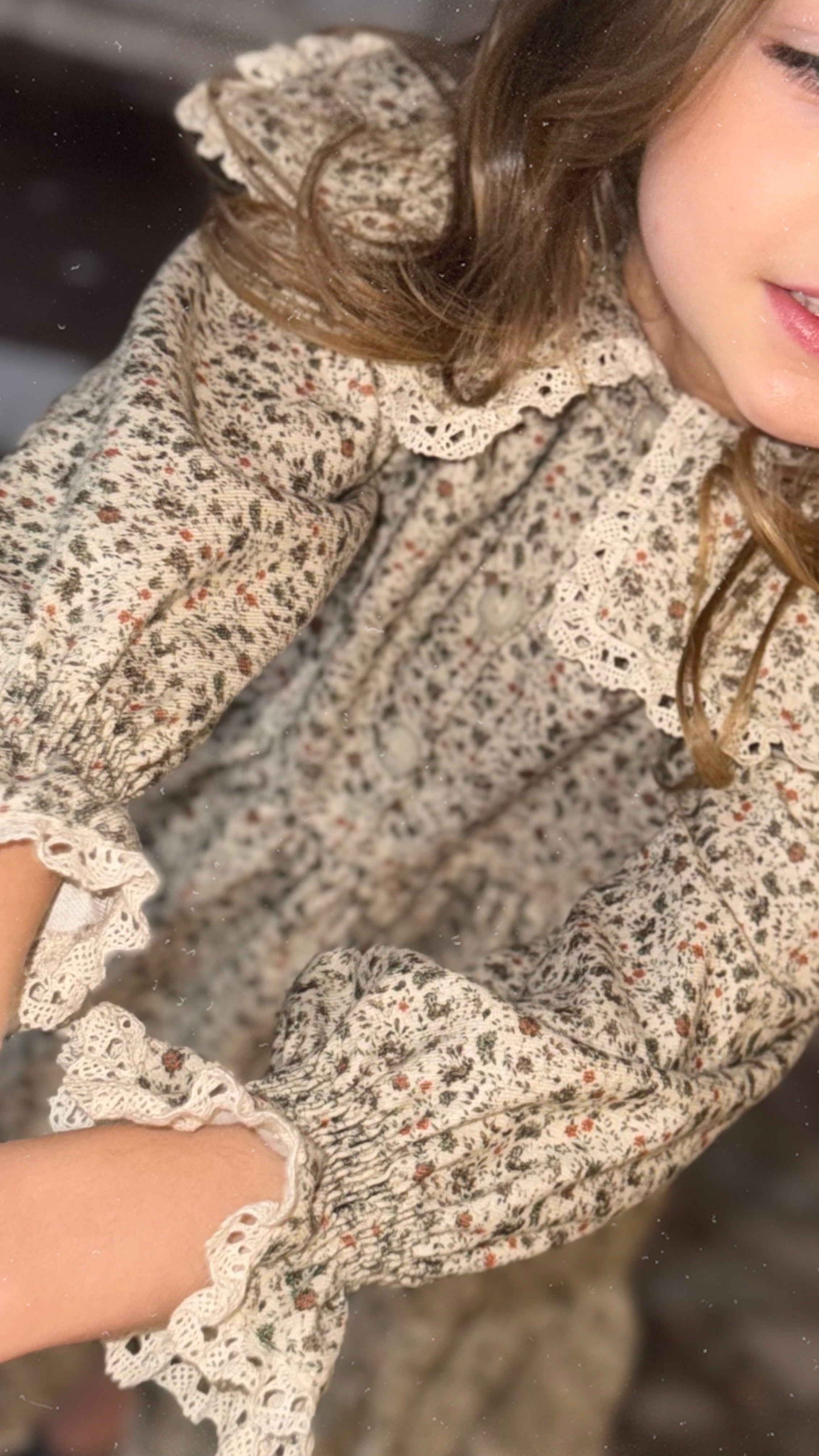 Beige Buckingham Dress