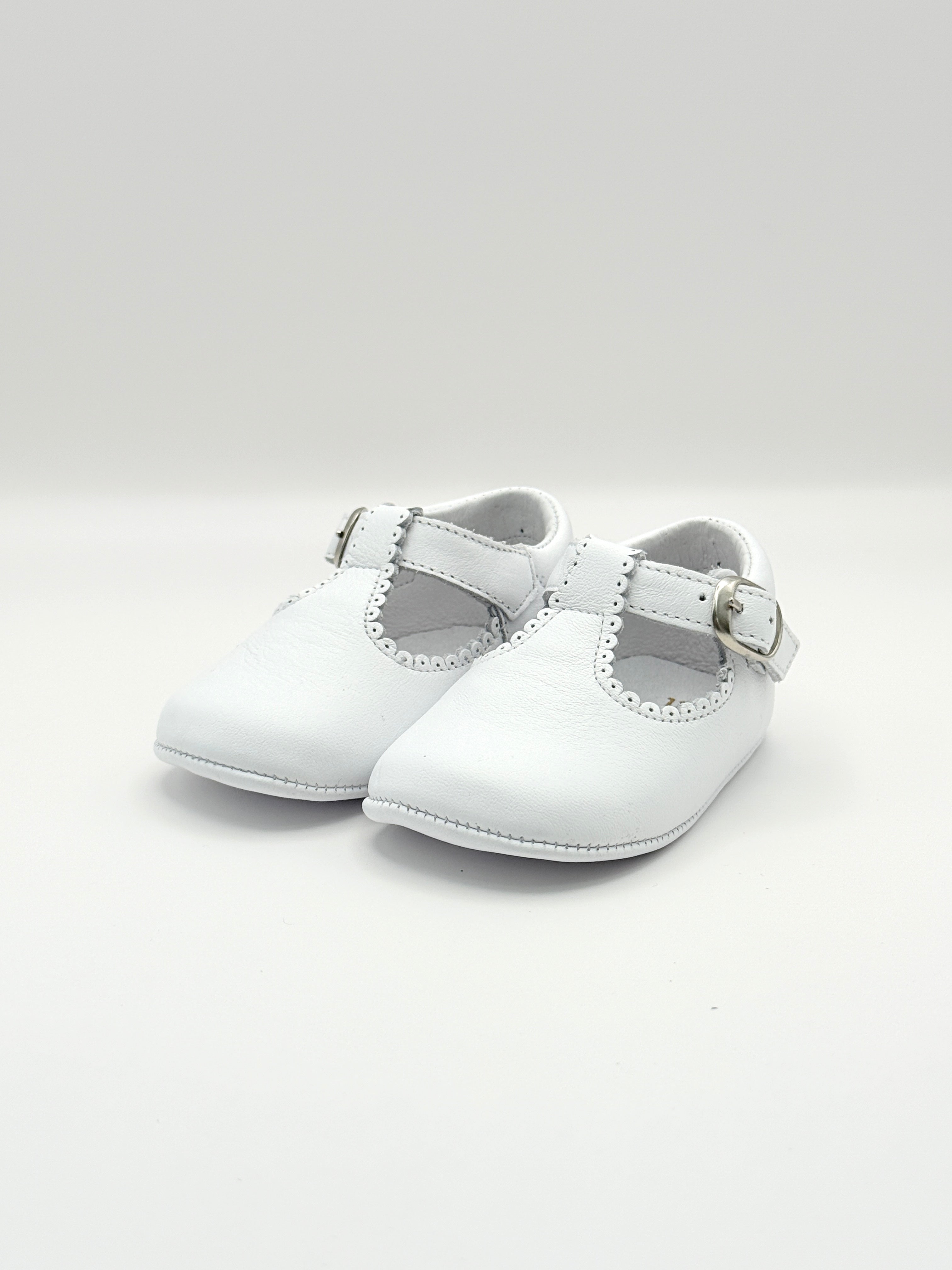 Crib Shoe T-Strap Napa White
