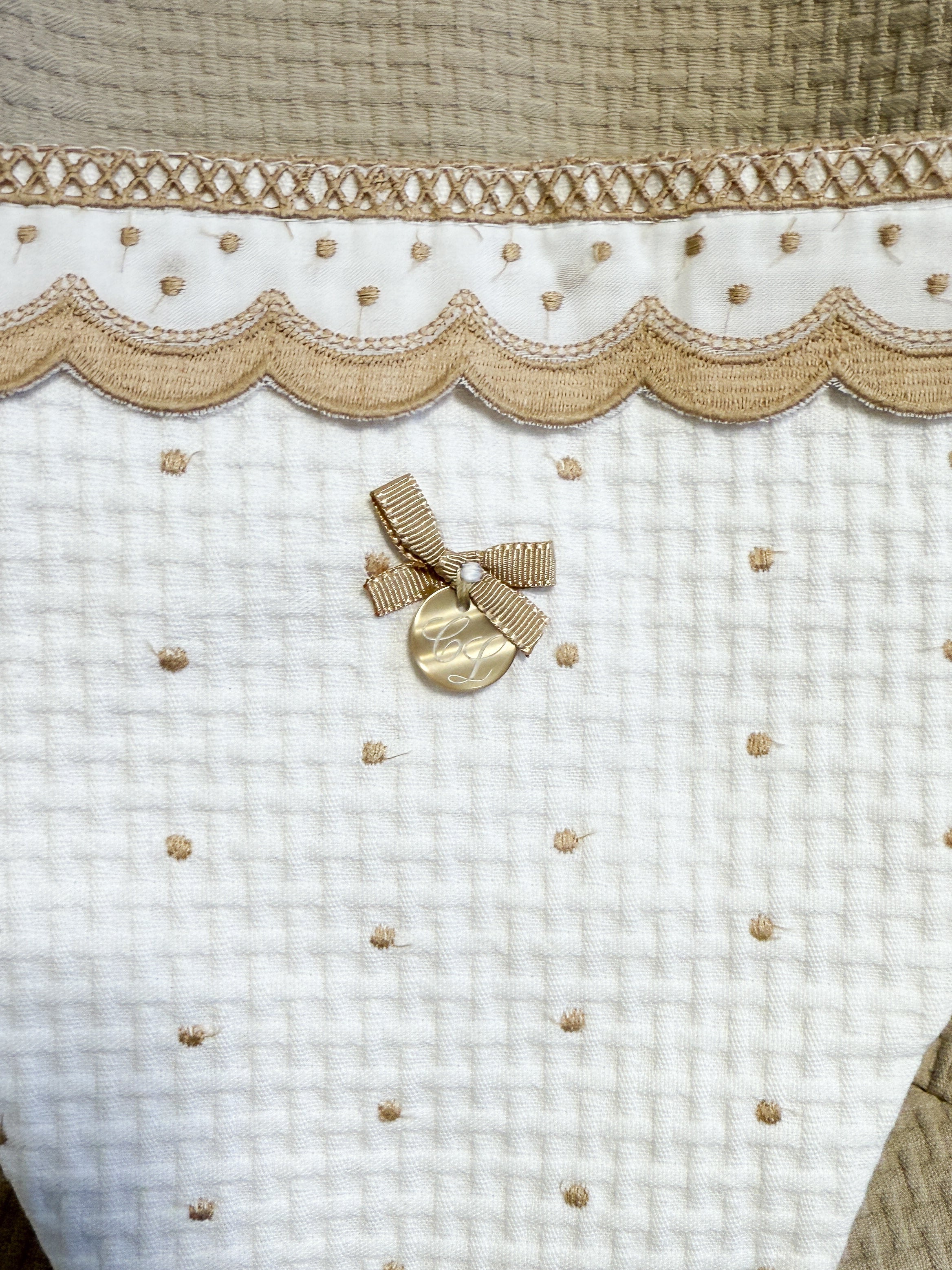 BabyBjorn Bouncer Cover Dots Beige