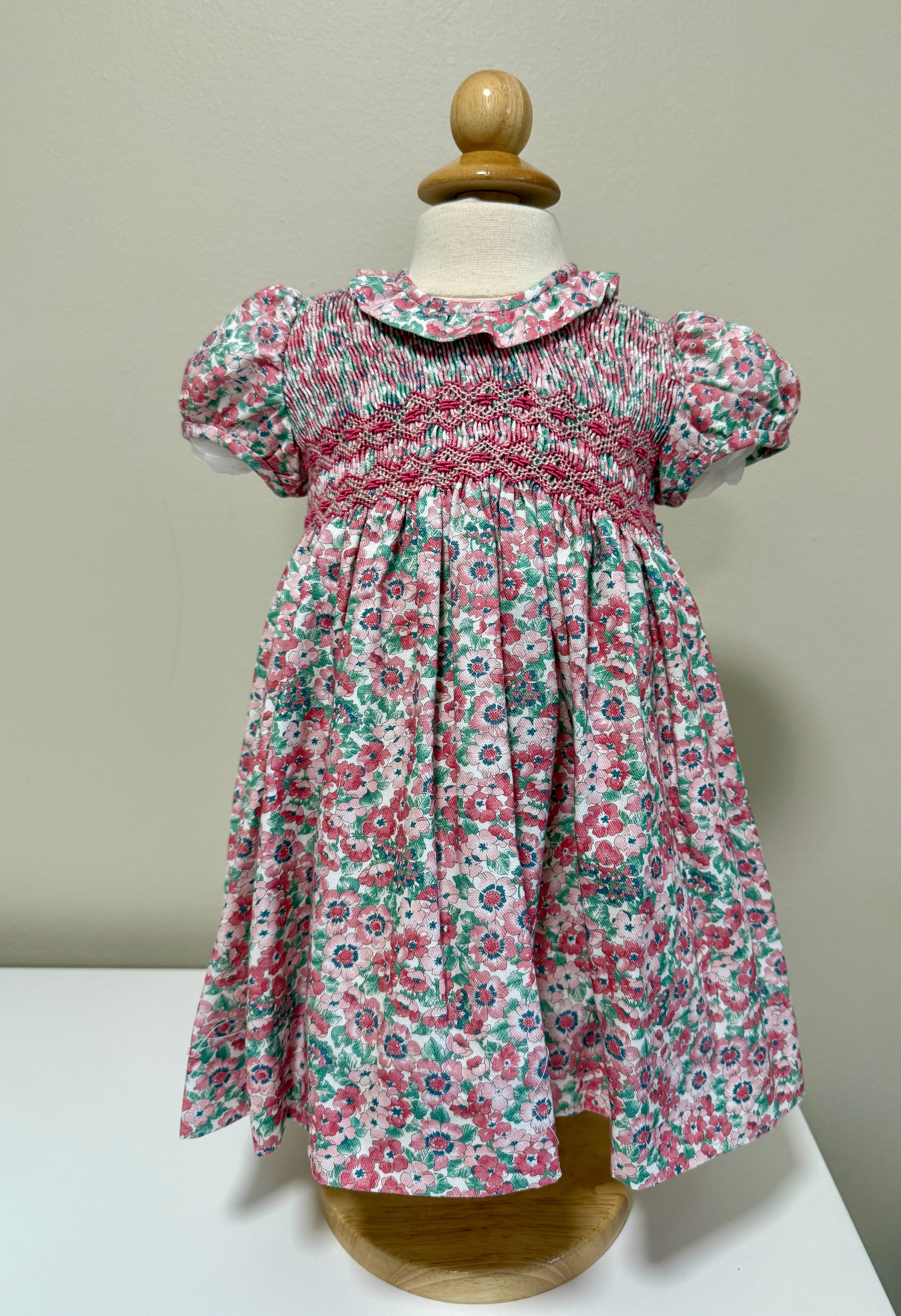 Filita 'Sandra' Short Sleeved Green Floral Dress