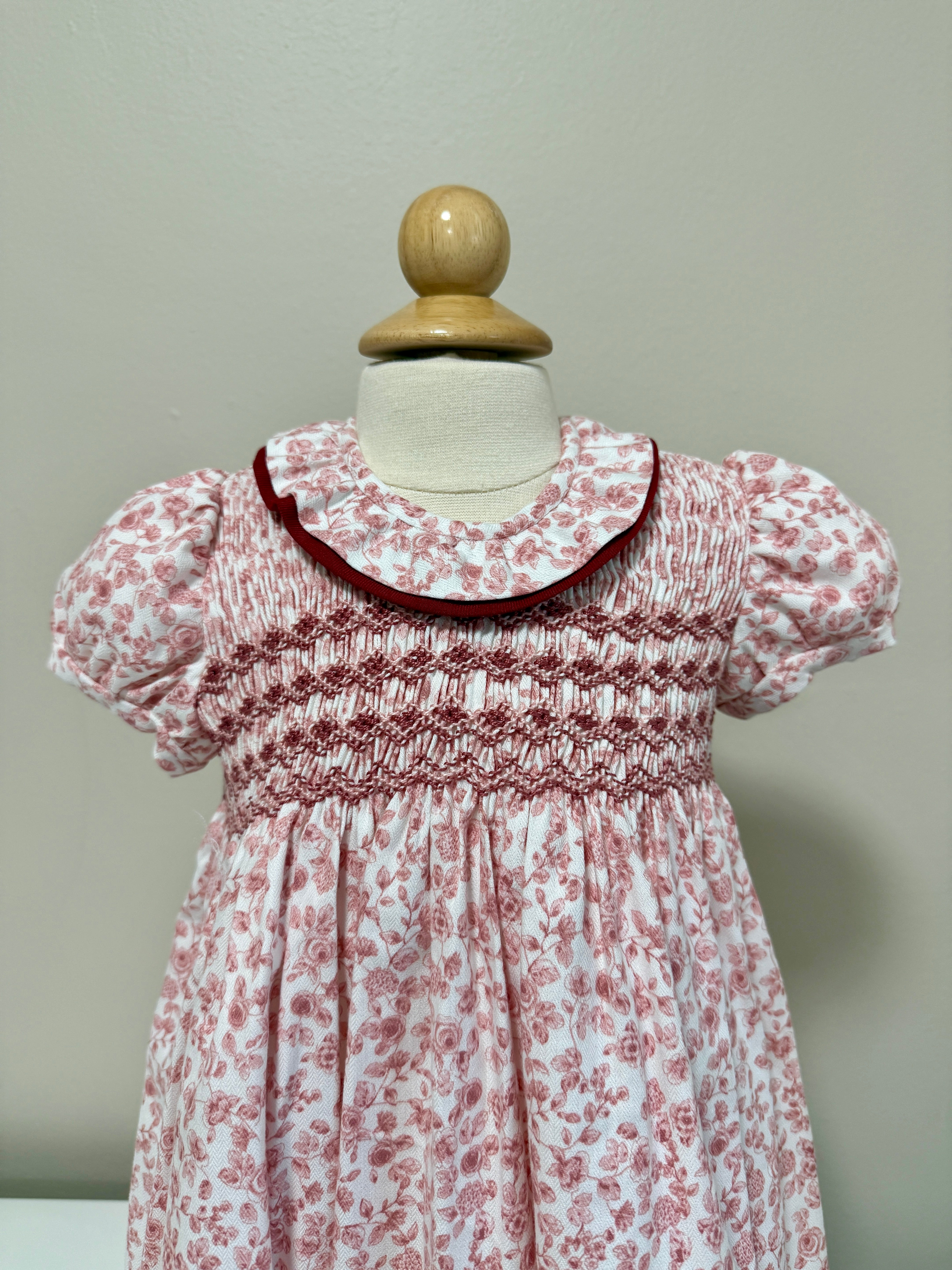 Filita Short Sleeved 'Julieta' Burgundy Floral Dress