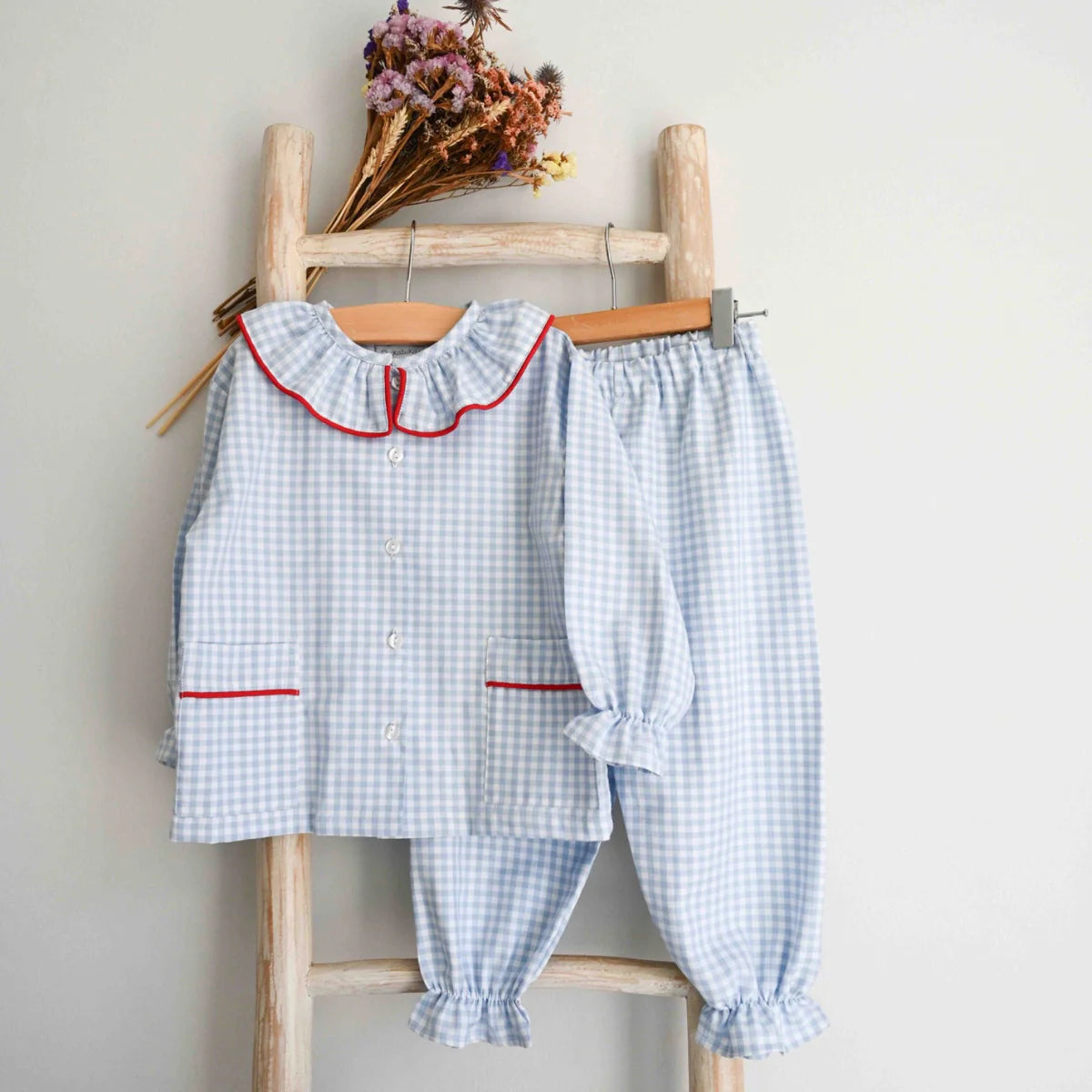 Pajama Blue Gingham Girl- 2pc