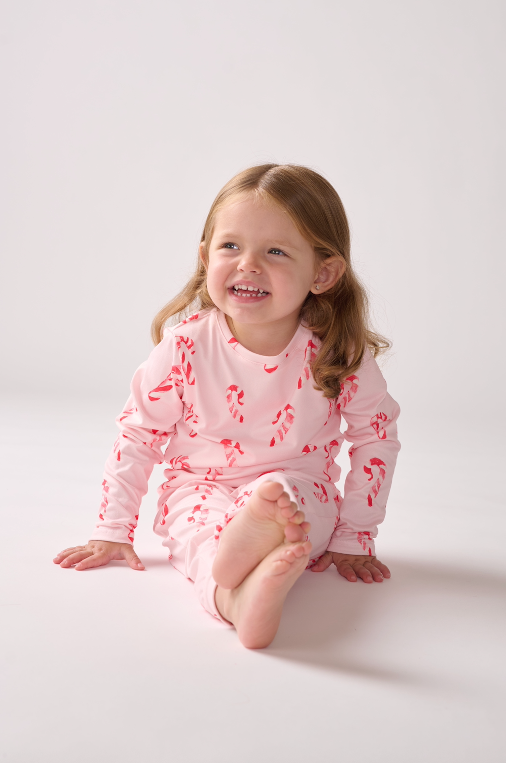 Unisex Peppermint Wishes Pajama Set with Long Sleeve T-Shirt & Pants