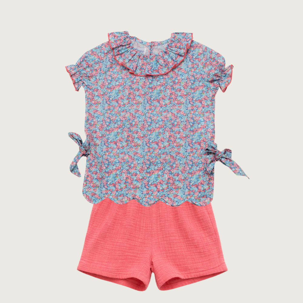 Short Set 'Floral Liberty' Coral