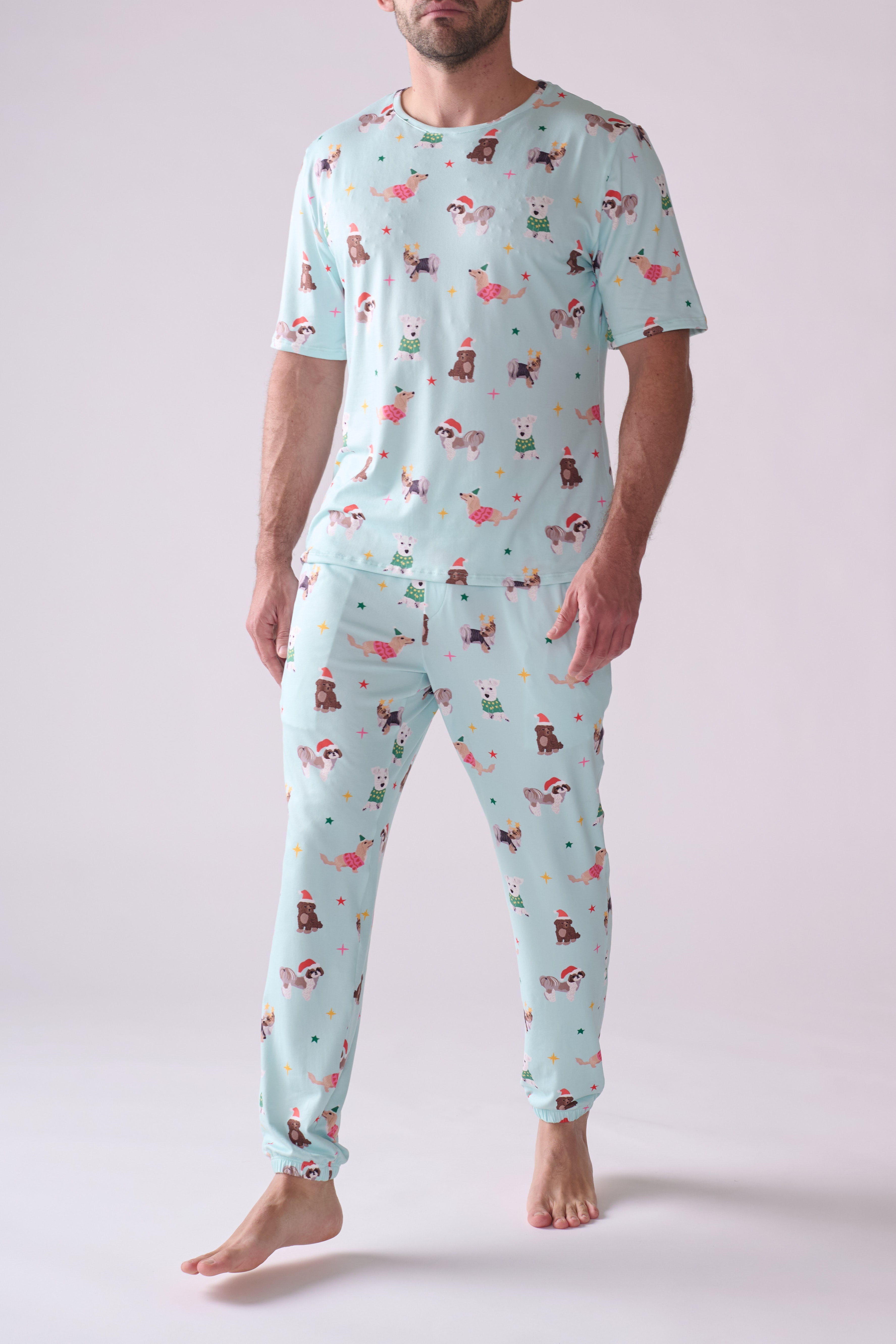 Men’s Pine Woofmas Pajama Set – Short Sleeve T-Shirt