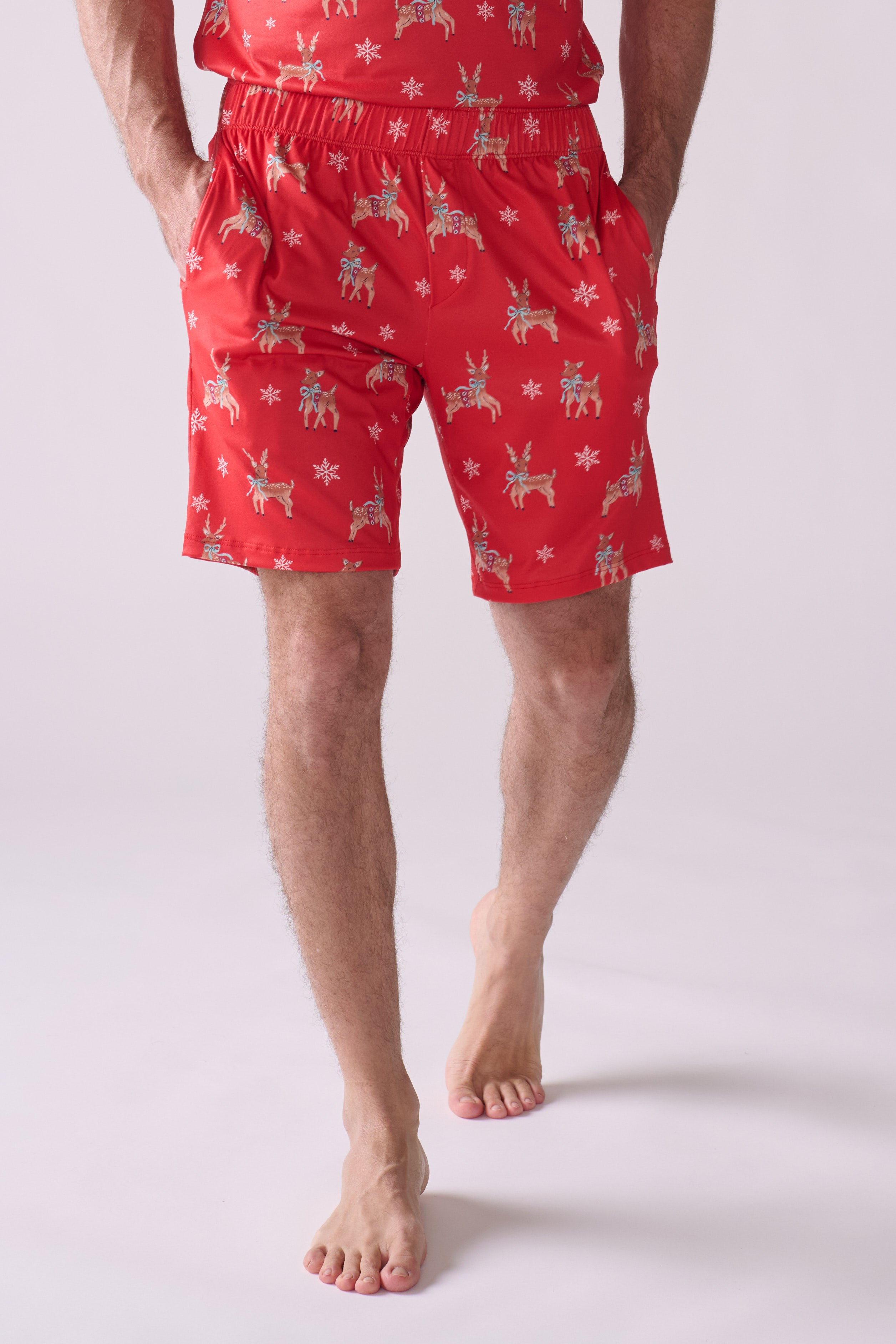Men’s Rudolph Pajama Set – T-Shirt & Shorts