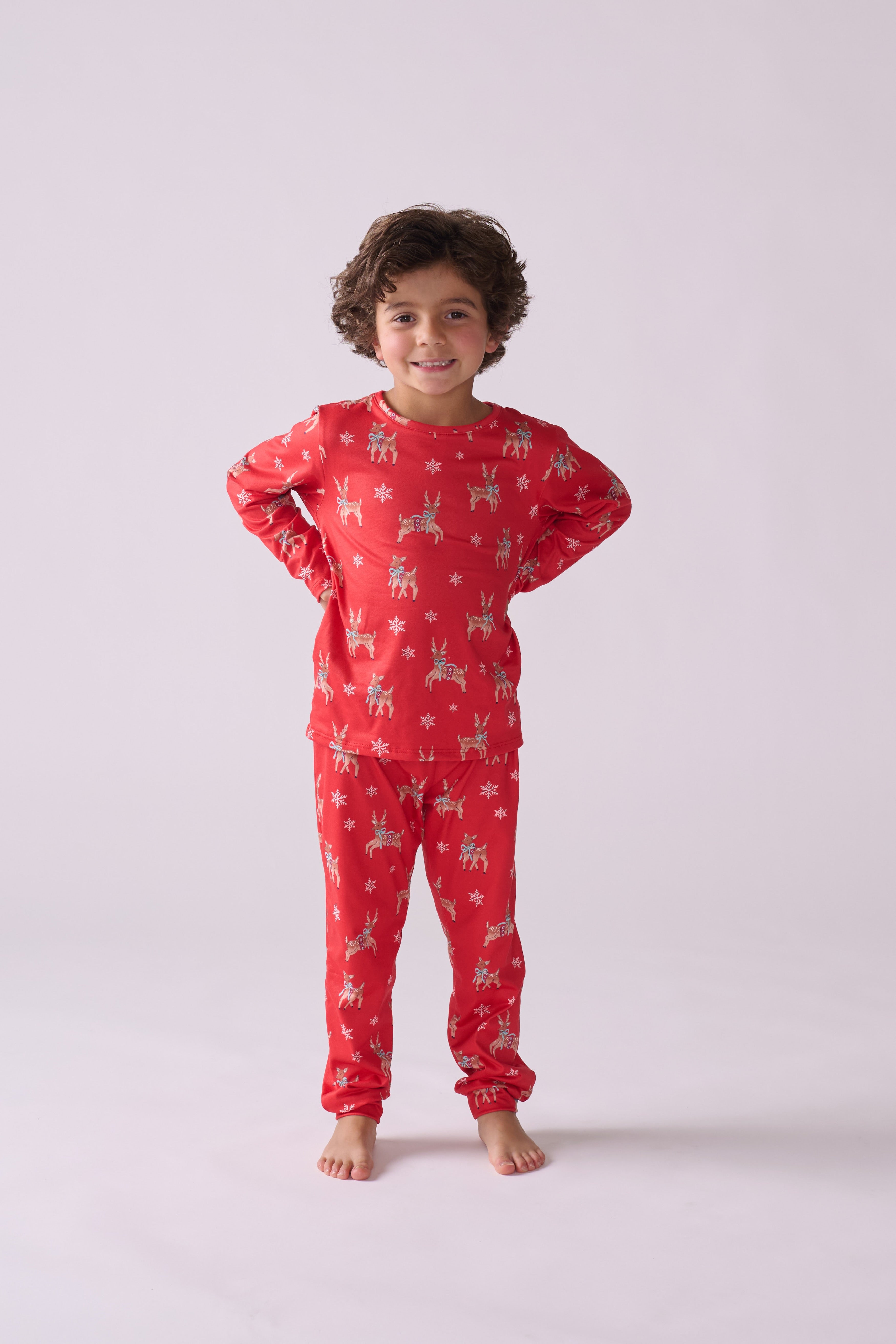 Unisex Rudolph Pajama Set with Long Sleeve T-Shirt & Pants