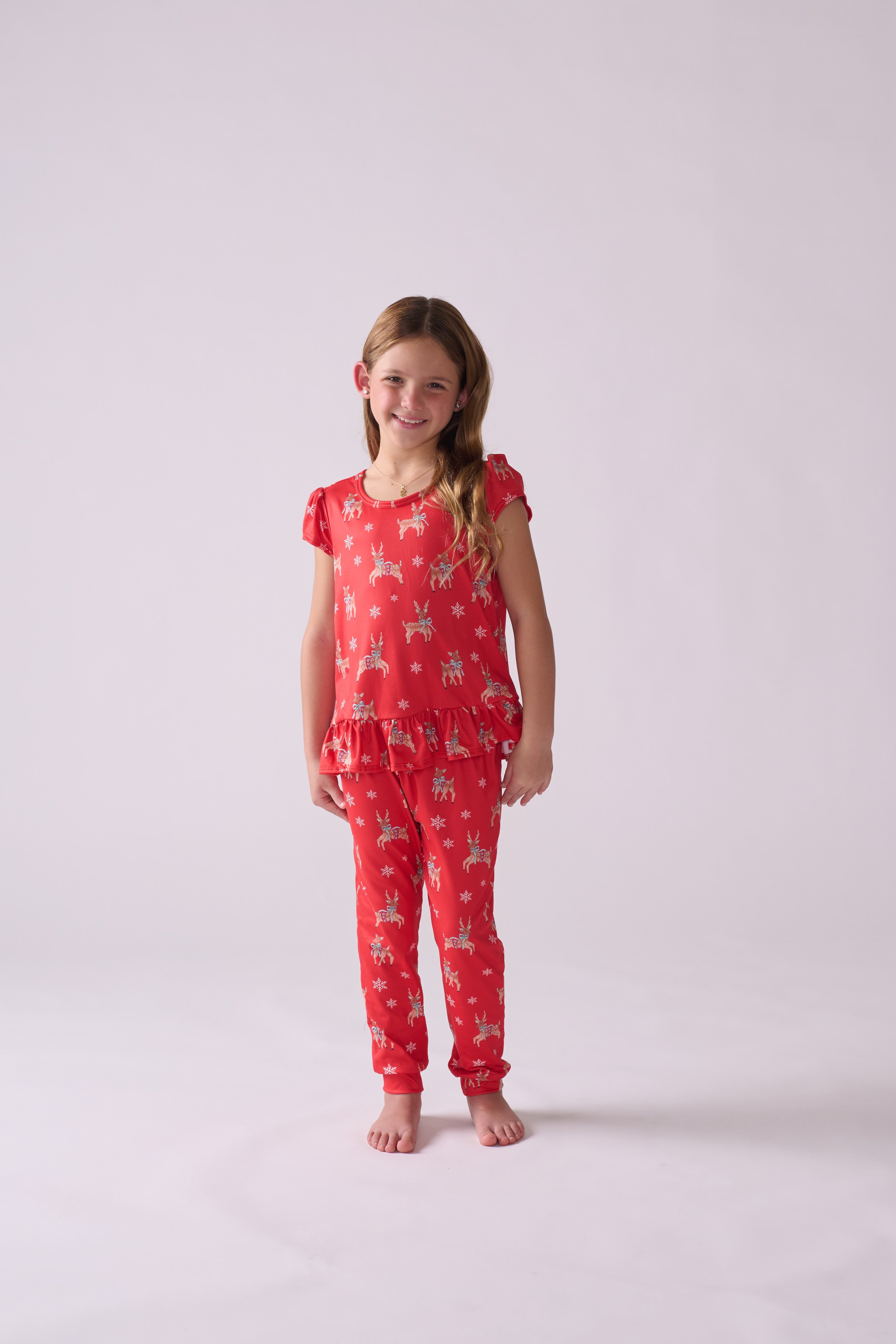 Girls’ Rudolph Pajama Set – T-Shirt & Pants