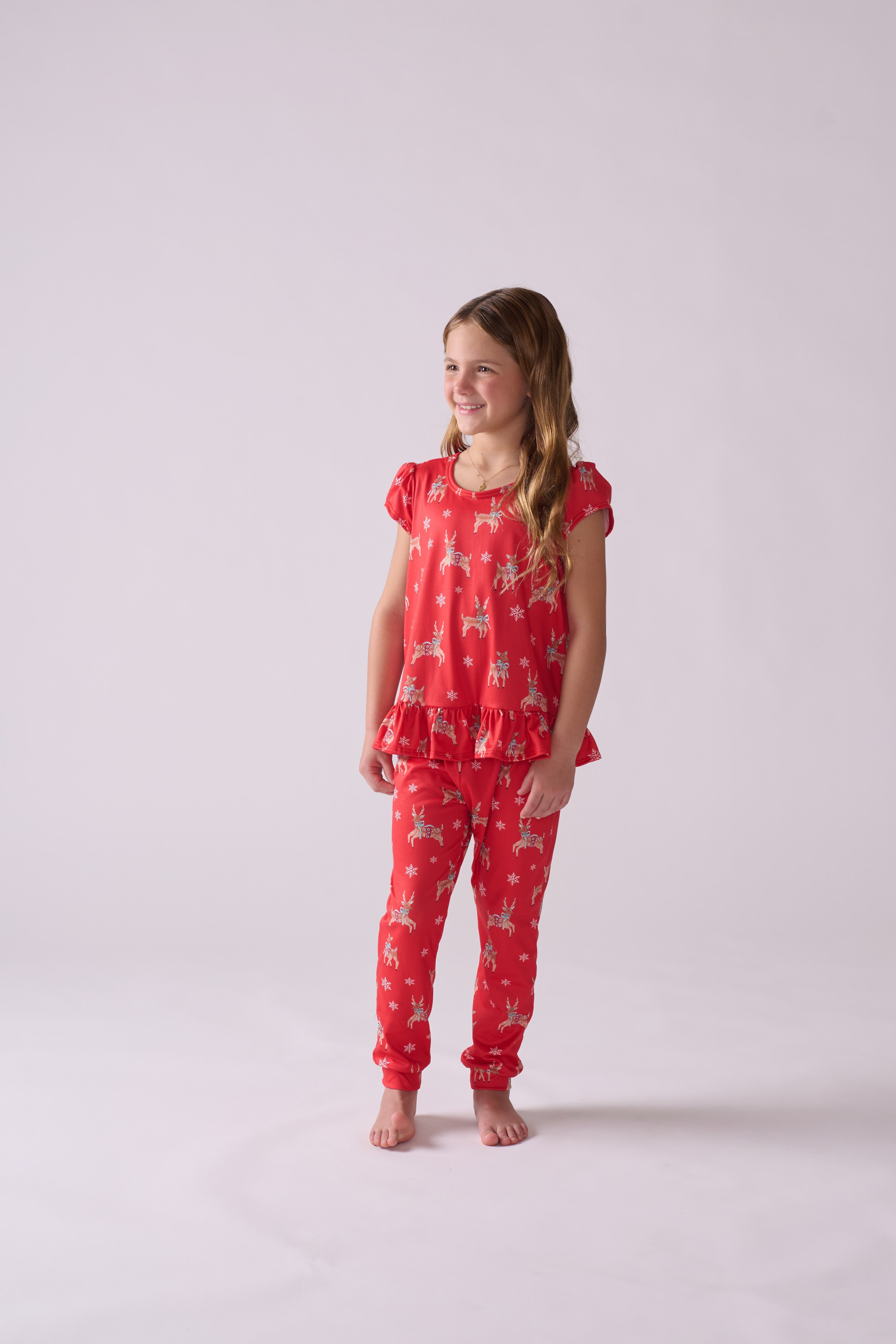 Girls’ Rudolph Pajama Set – T-Shirt & Pants