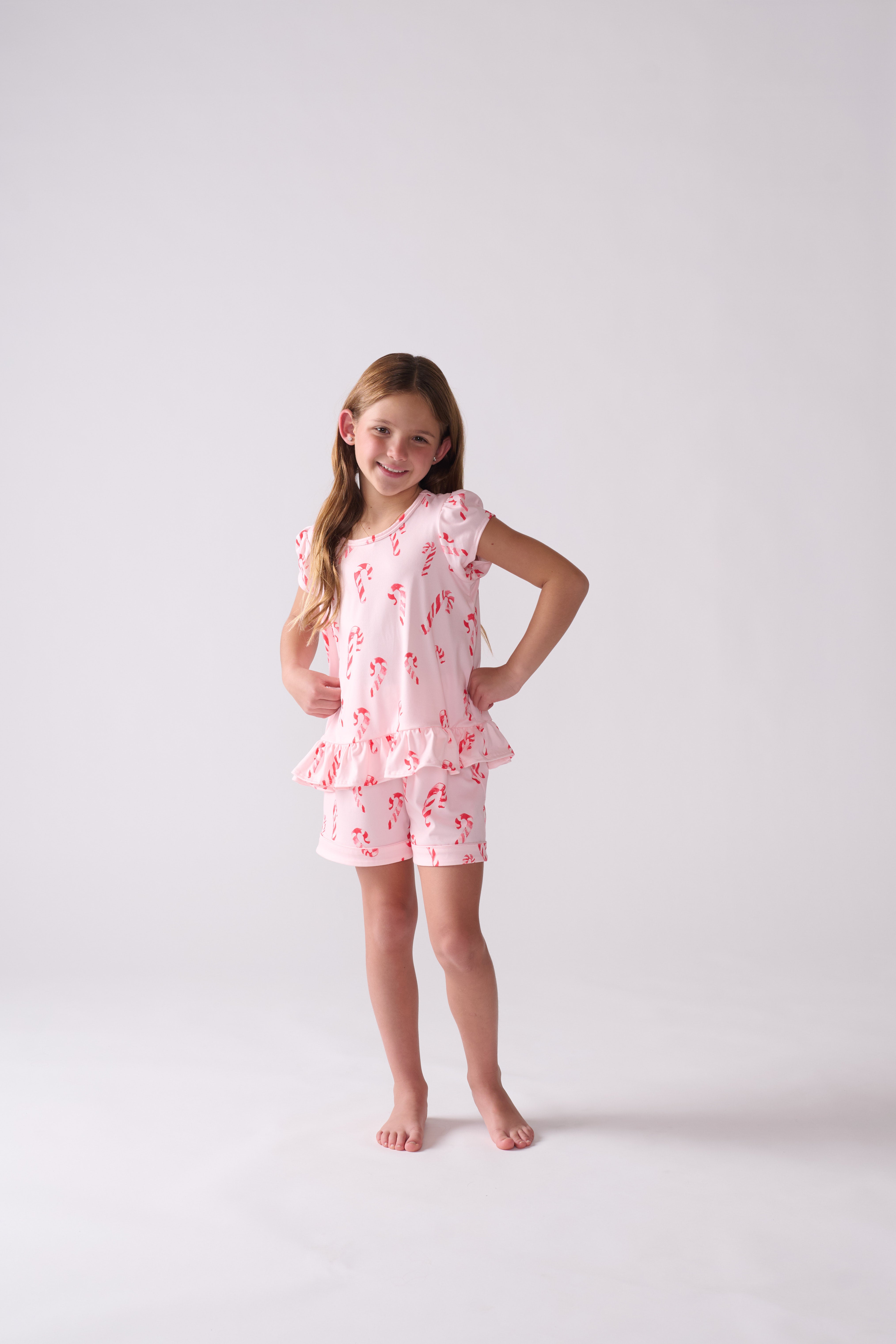 Peppermint Wishes Pajama Set – T-Shirt & Shorts