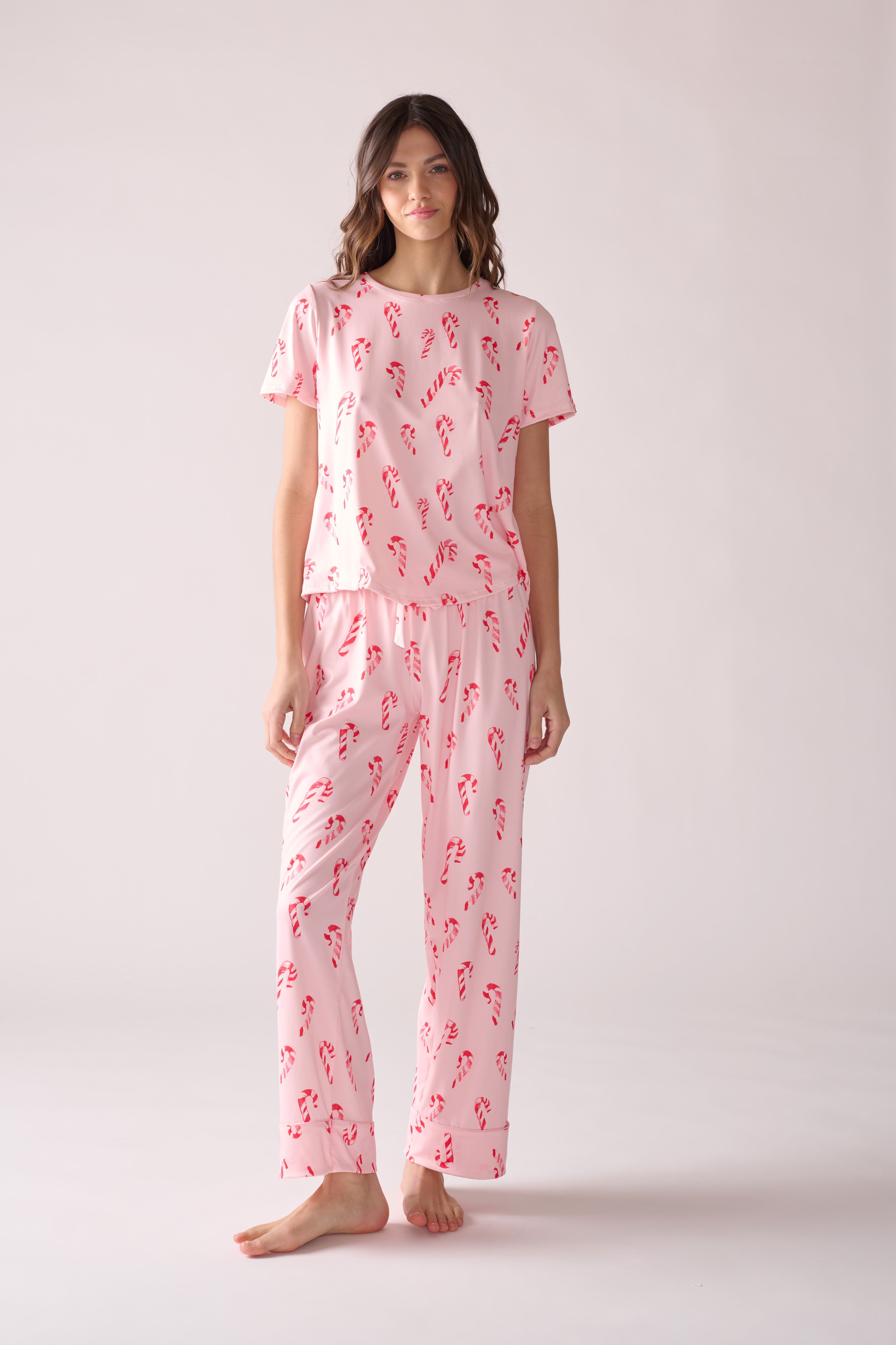 Women’s Peppermint Wishes Pajama Set – T-Shirt & Pants