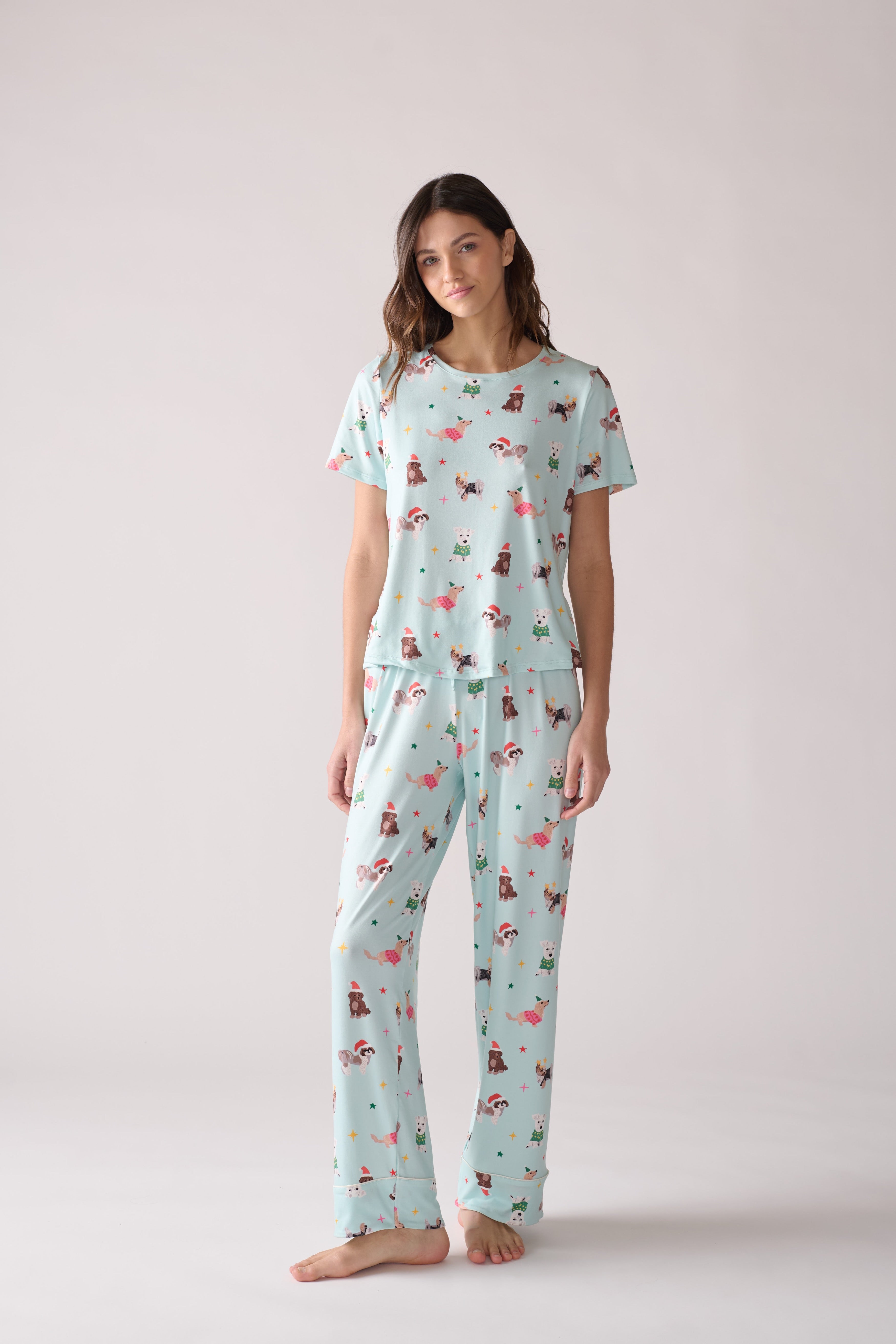 Women’s Woofmas Pajama Set – T-Shirt & Pants