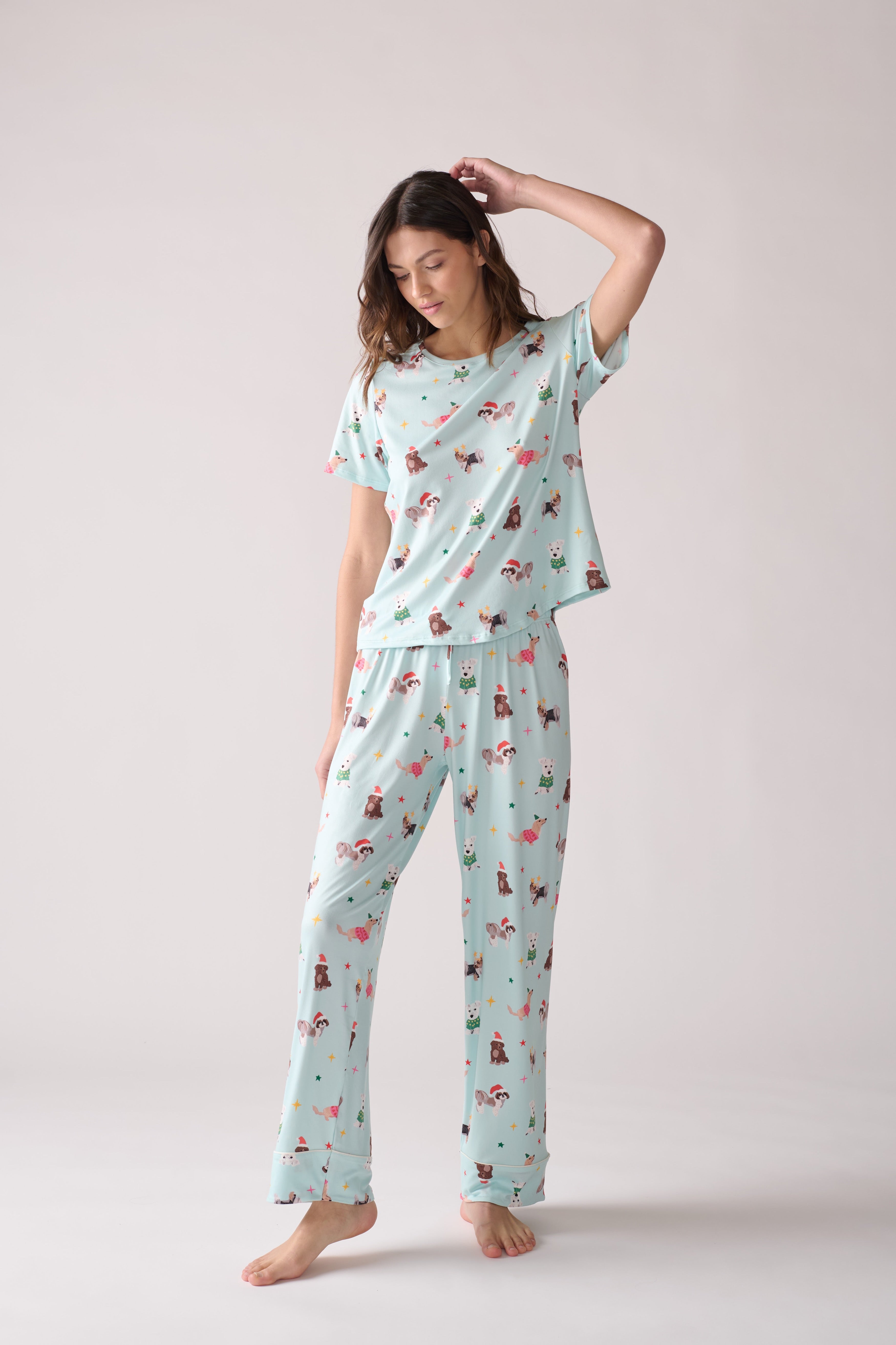 Women’s Woofmas Pajama Set – T-Shirt & Pants