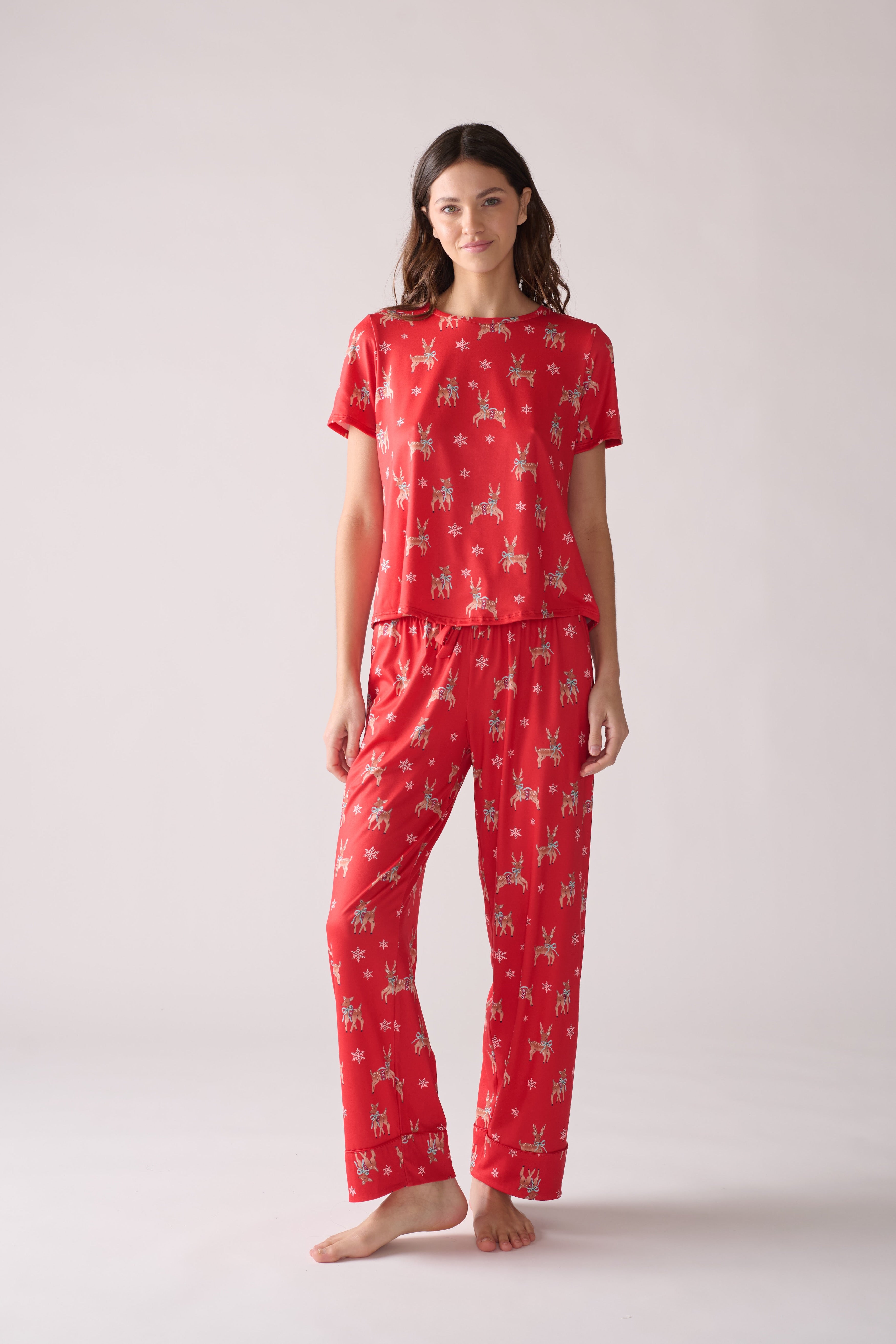 Women’s Rudolph Pajama Set – T-Shirt & Pants