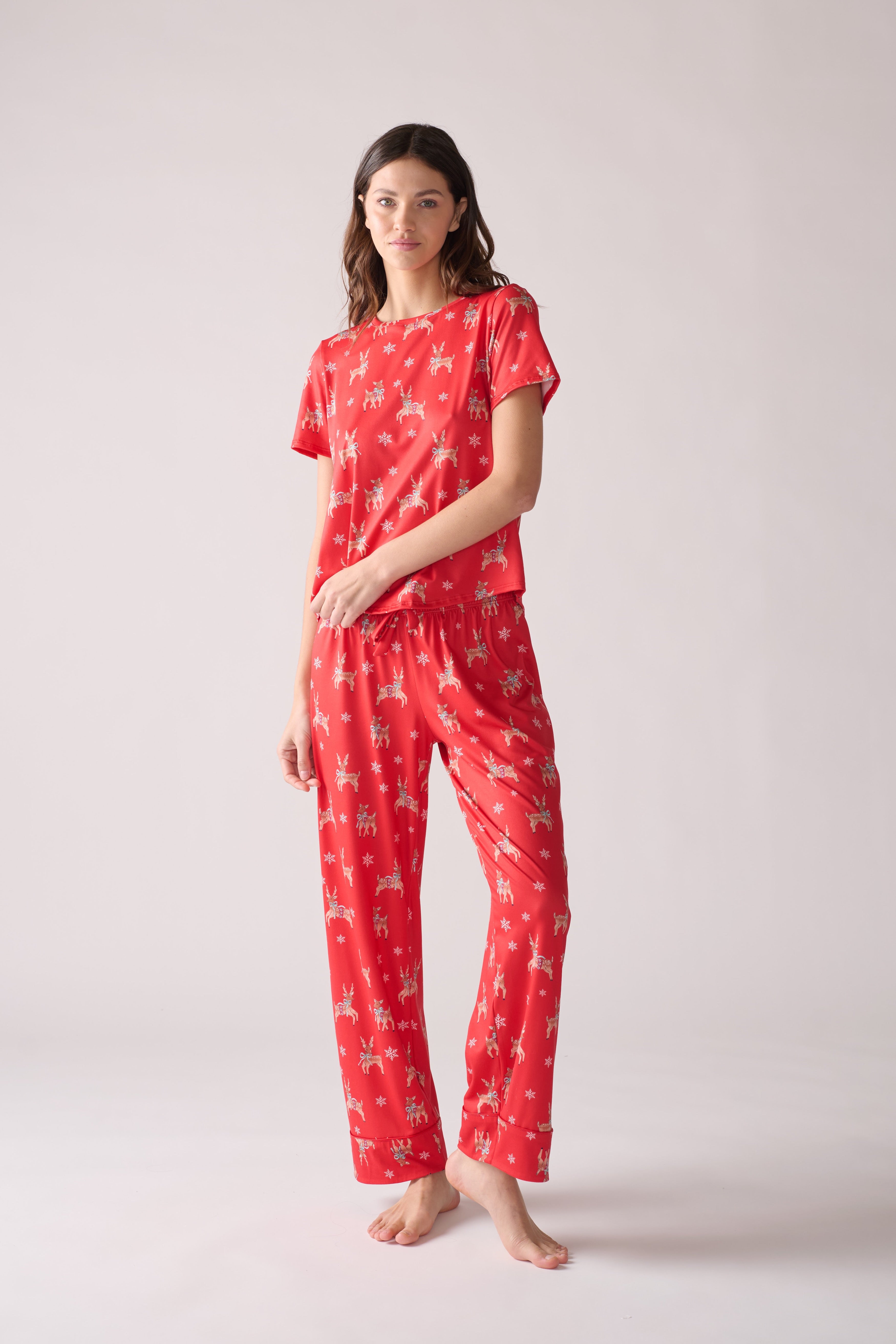 Women’s Rudolph Pajama Set – T-Shirt & Pants