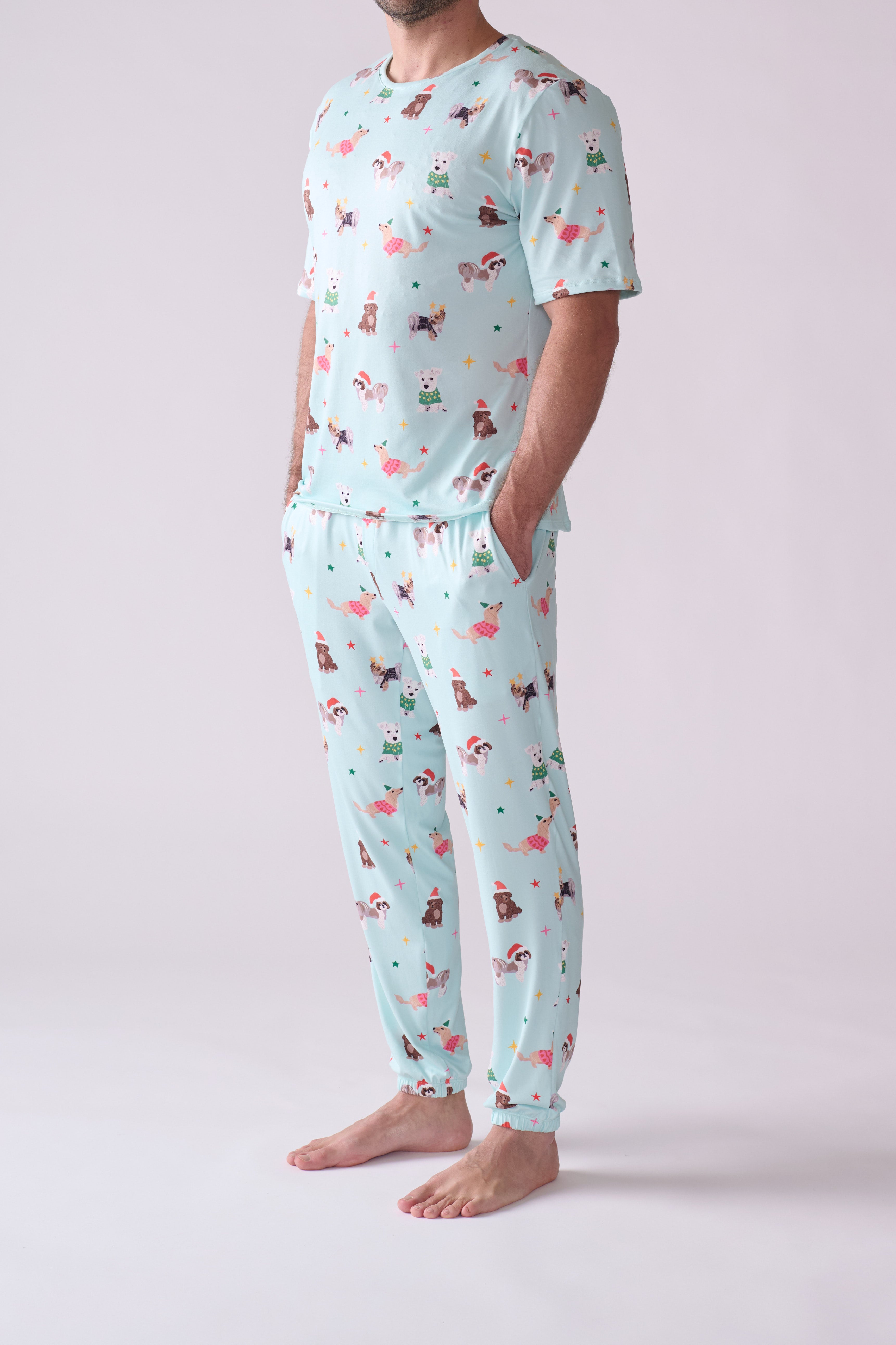 Men’s Pine Woofmas Pajama Set – Short Sleeve T-Shirt