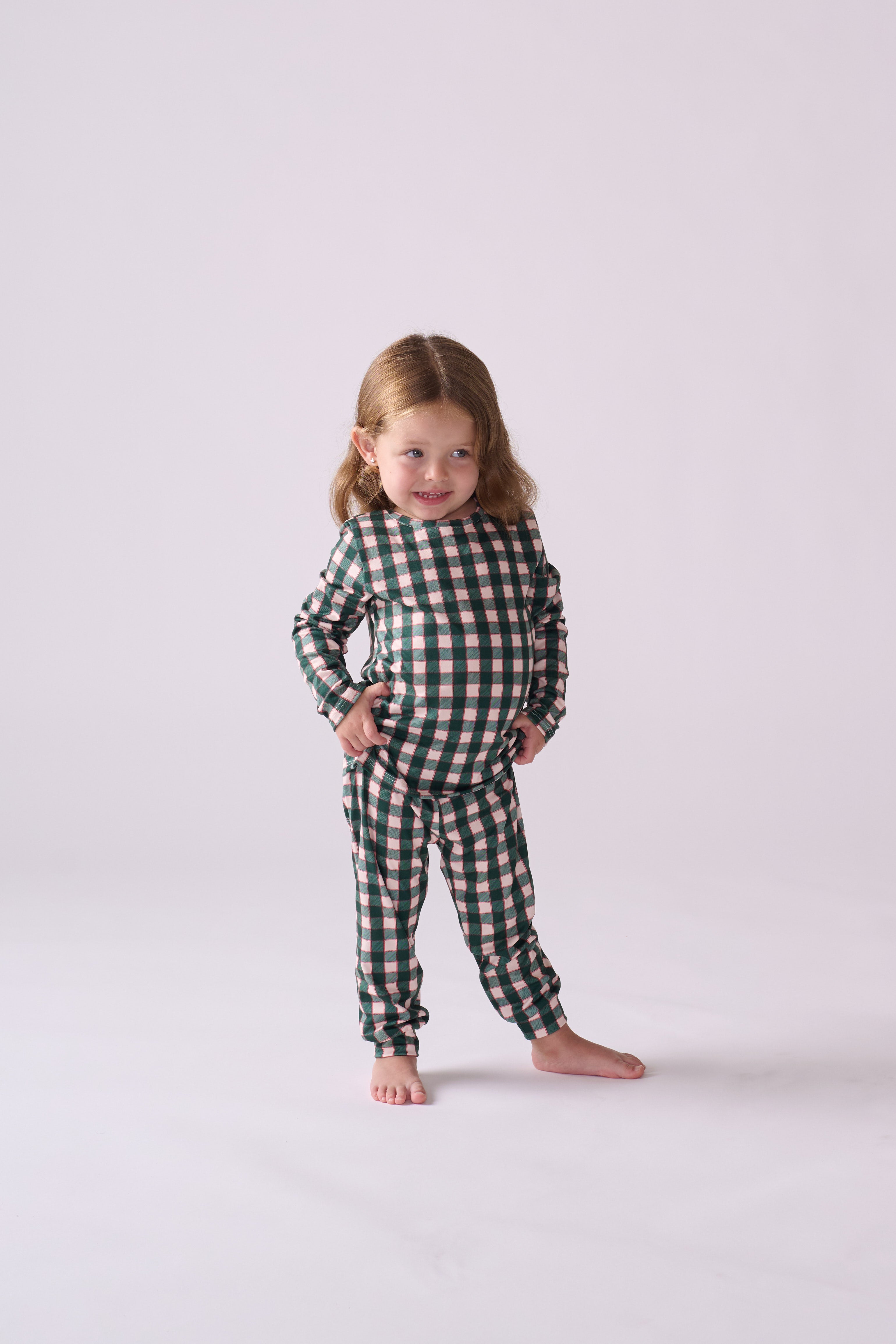 Unisex Pine Holiday Pajama Set with Long Sleeve T-Shirt & Pants