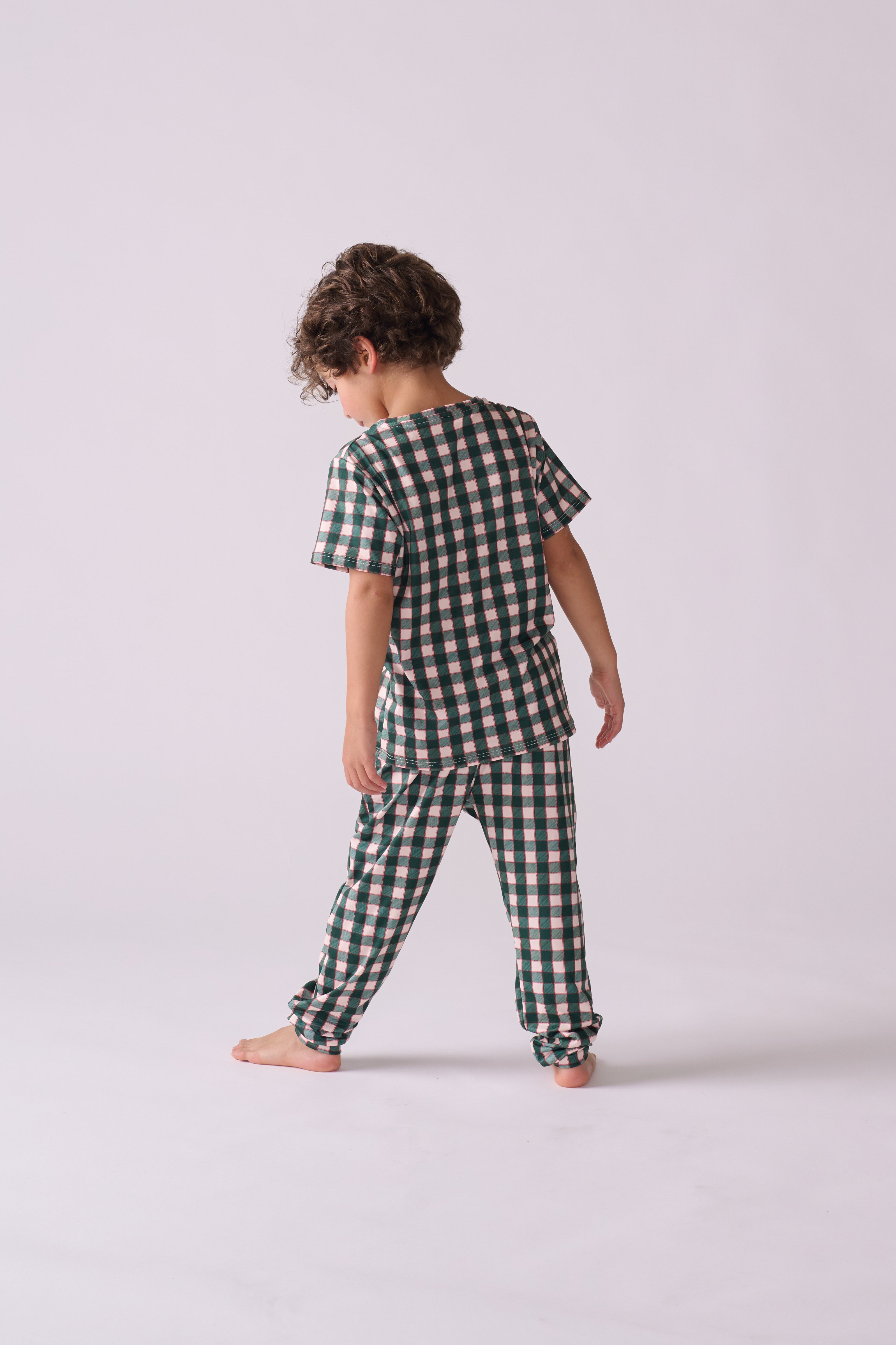 Boys’ Pine Holiday Pajama Set – T-Shirt & Pants