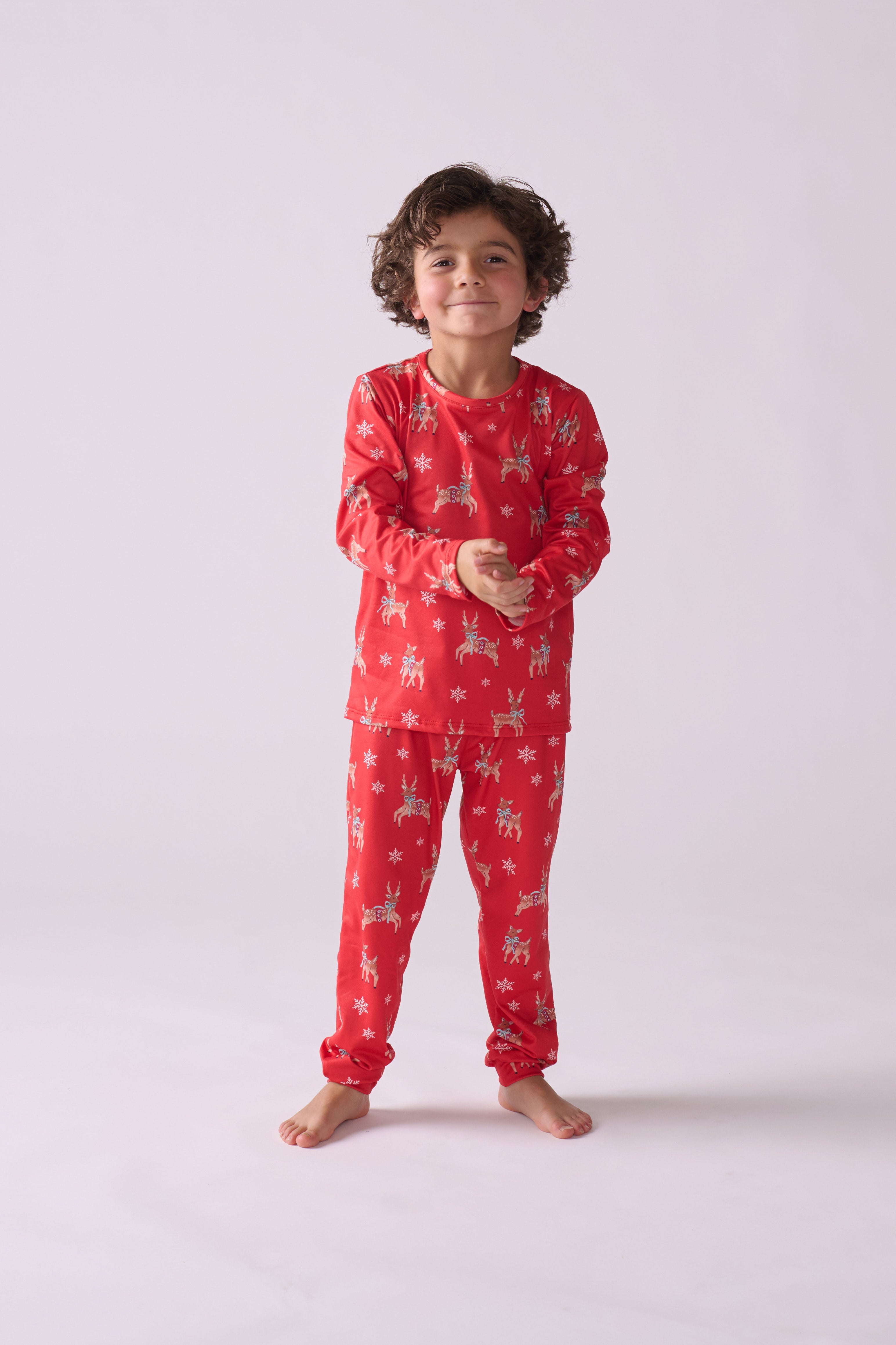 Unisex Rudolph Pajama Set with Long Sleeve T-Shirt & Pants